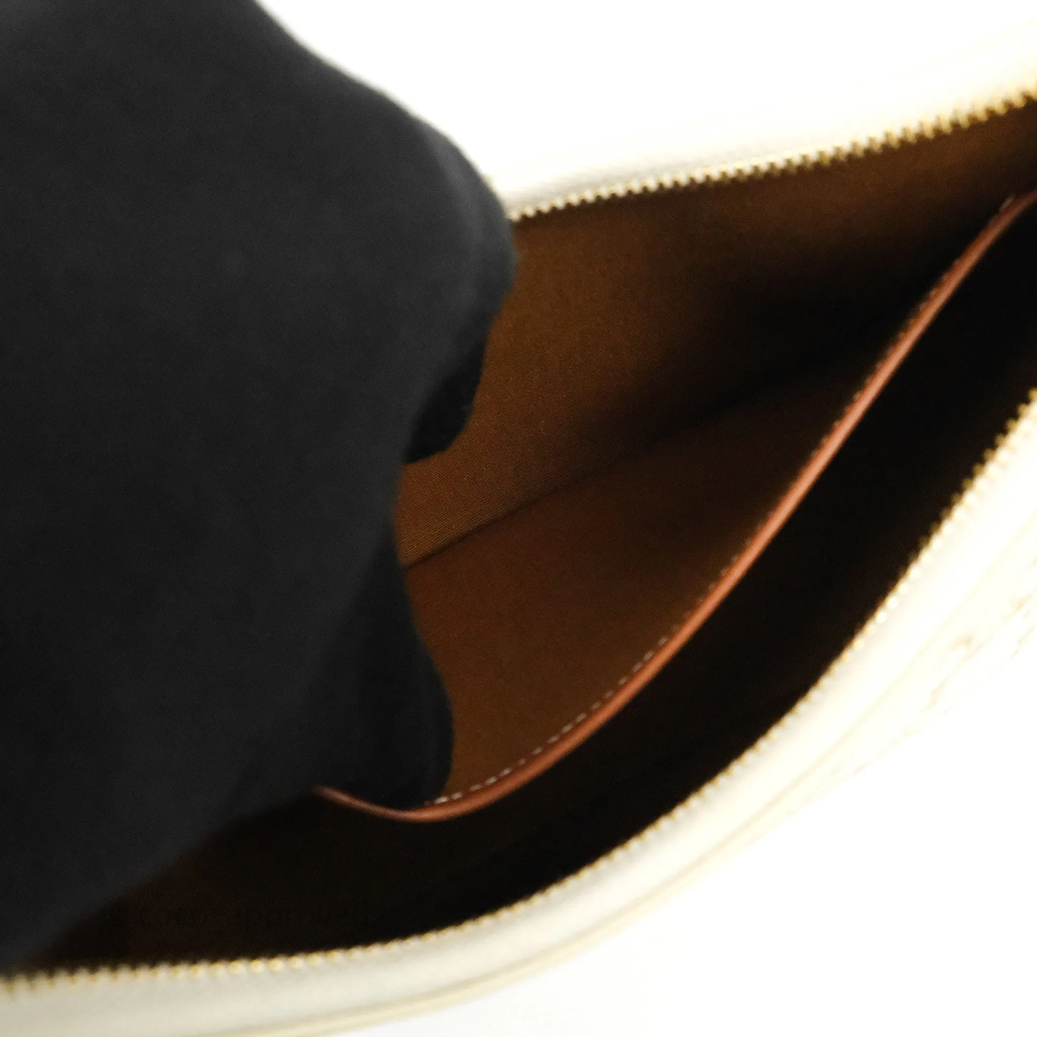 Celine Ava Bag In Triomphe Canvas Calfskin White