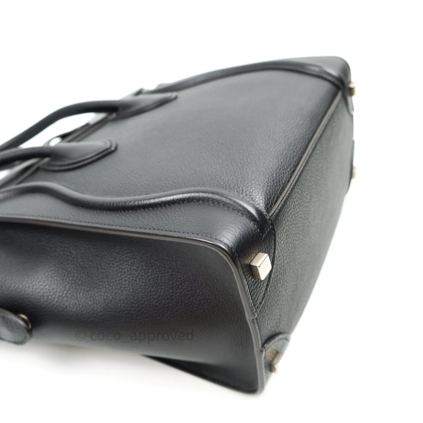 Celine Black Grained Calfskin Leather Micro Luggage Bag