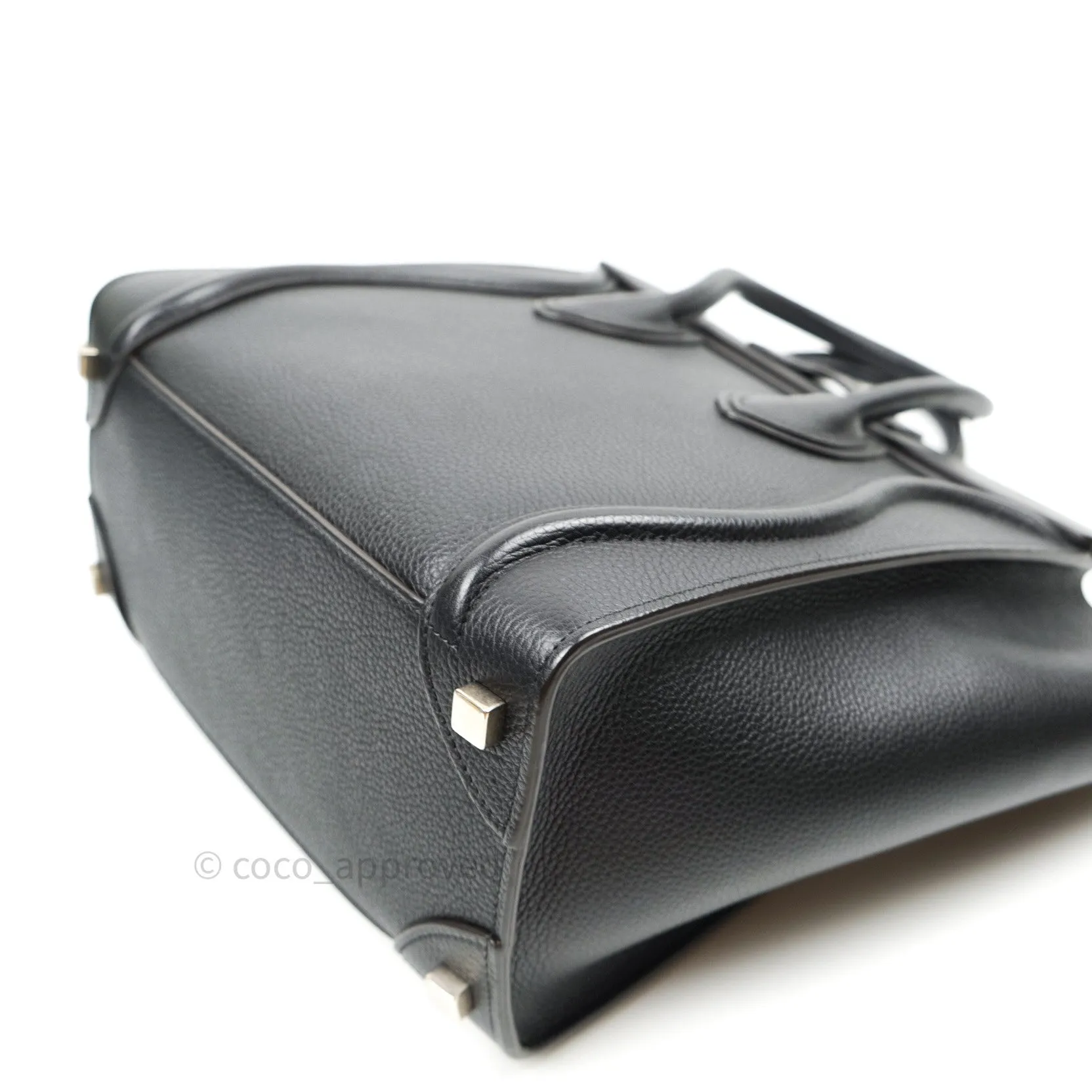 Celine Black Grained Calfskin Leather Micro Luggage Bag