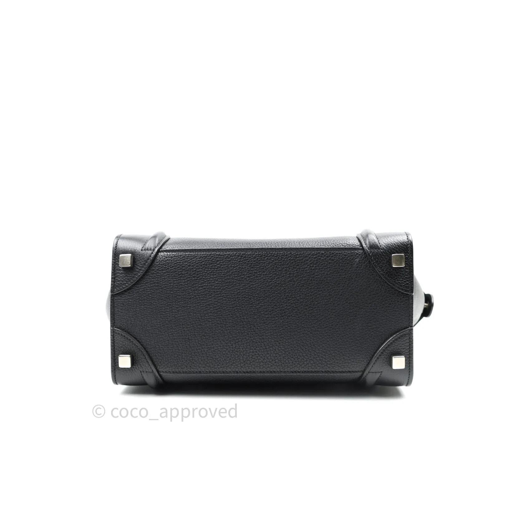 Celine Black Grained Calfskin Leather Micro Luggage Bag