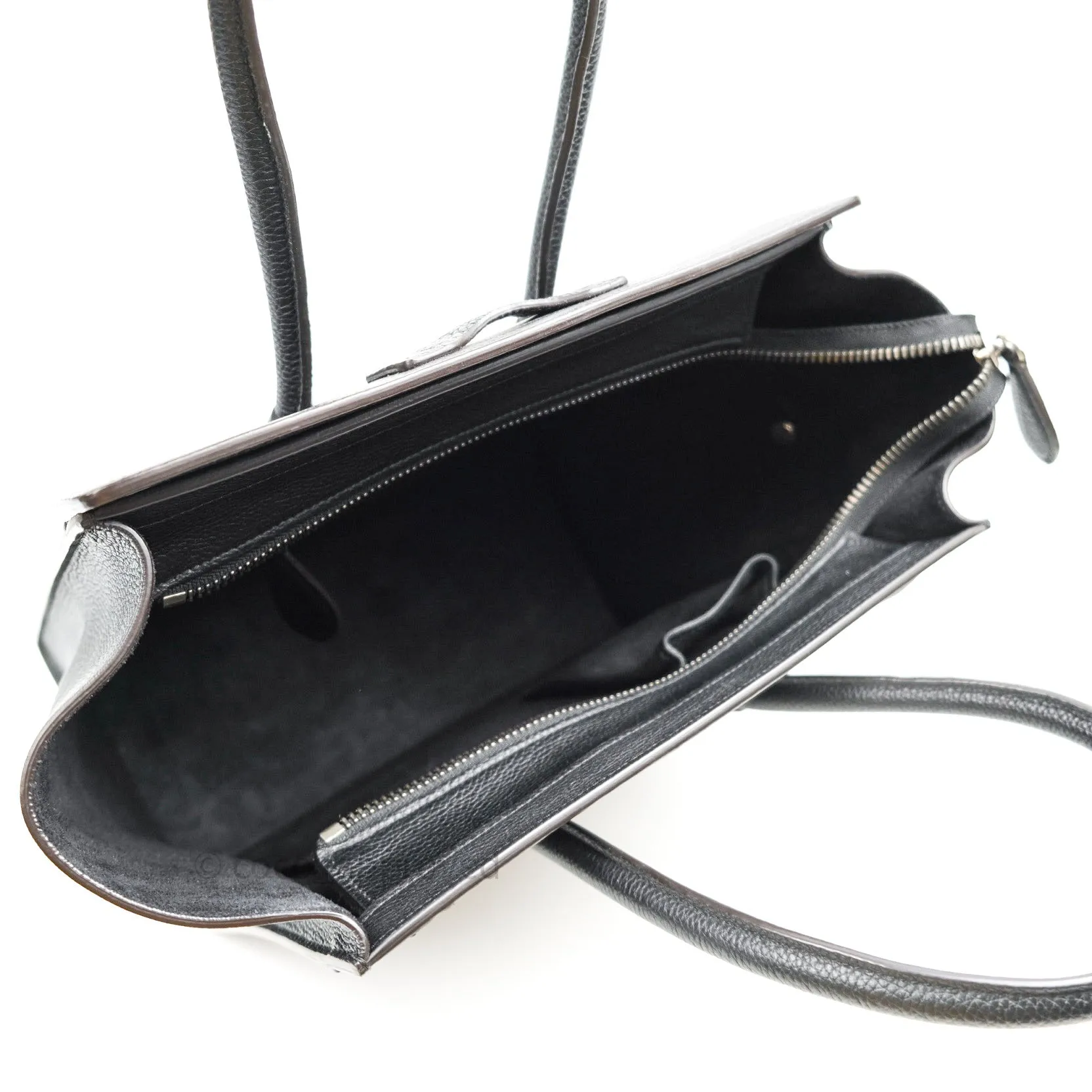 Celine Black Grained Calfskin Leather Micro Luggage Bag