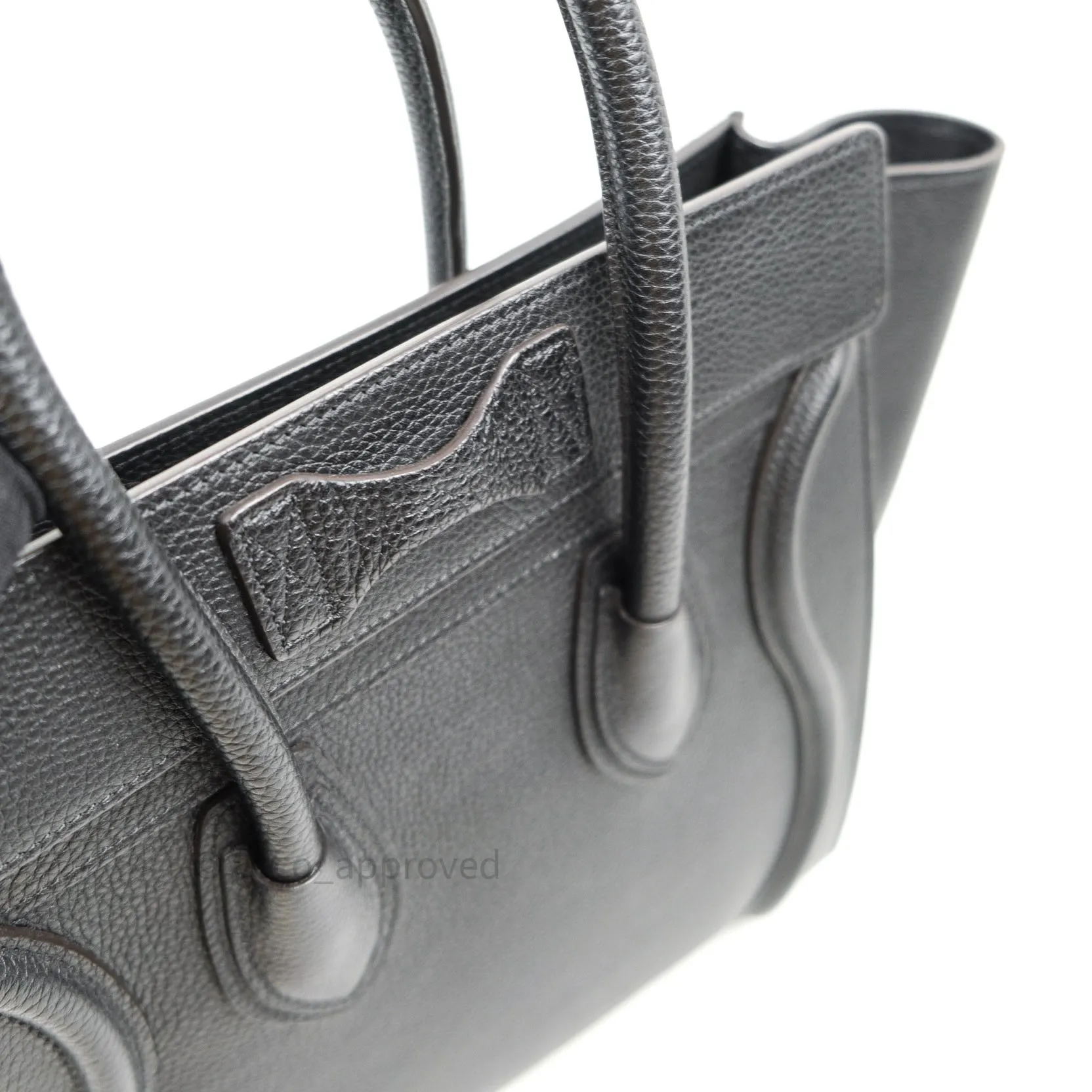 Celine Black Grained Calfskin Leather Micro Luggage Bag