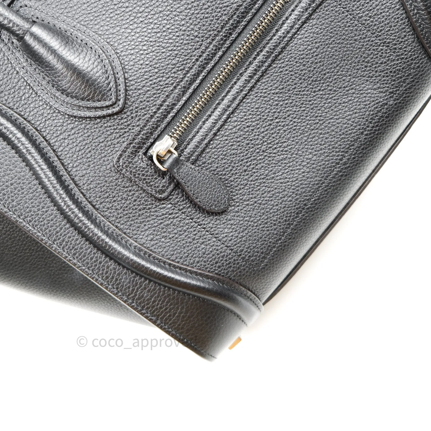 Celine Black Grained Calfskin Leather Micro Luggage Bag