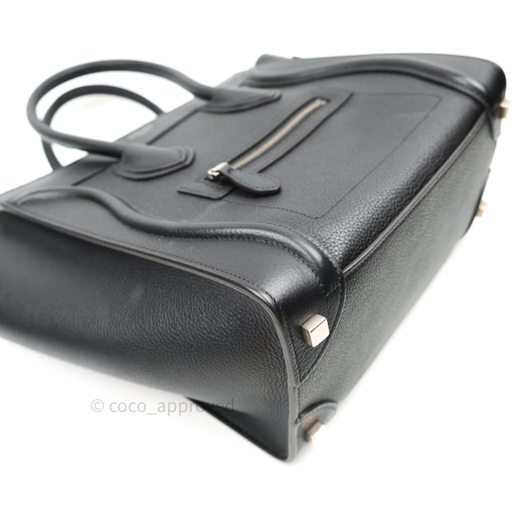 Celine Black Grained Calfskin Leather Micro Luggage Bag