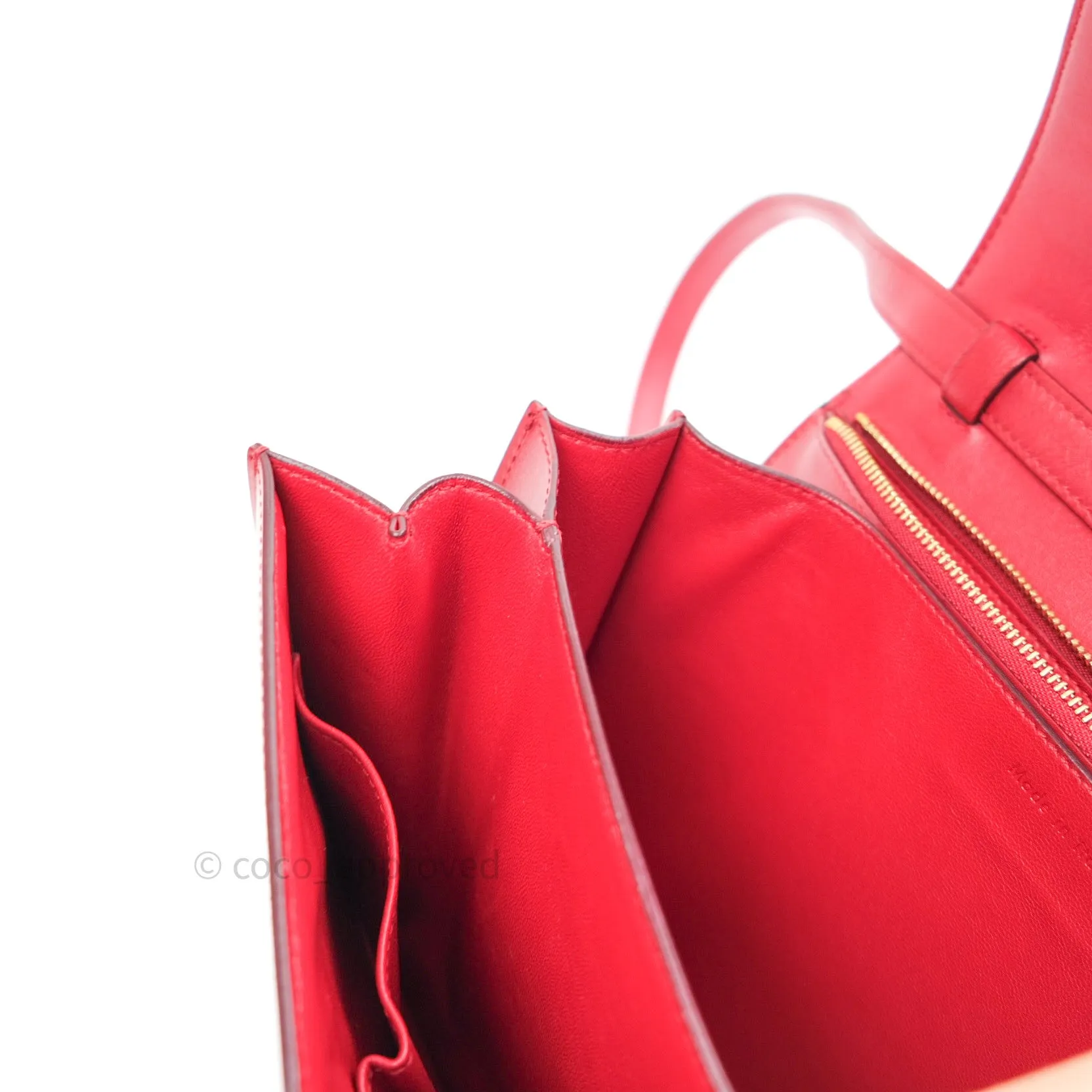 Celine Box Calfskin Medium Classic Box Flap Red