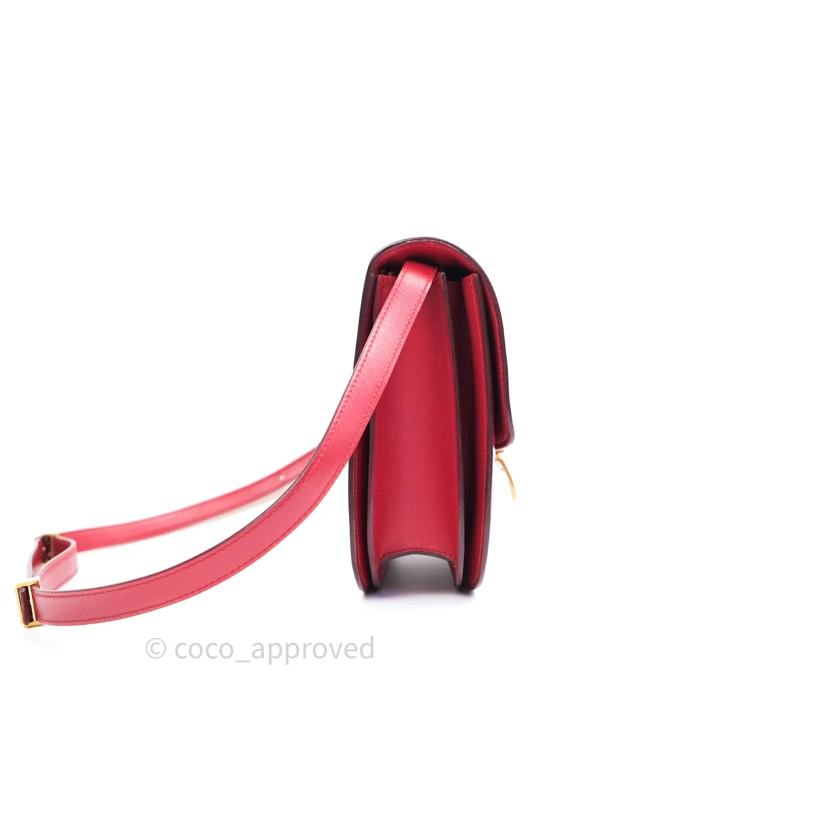 Celine Box Calfskin Medium Classic Box Flap Red