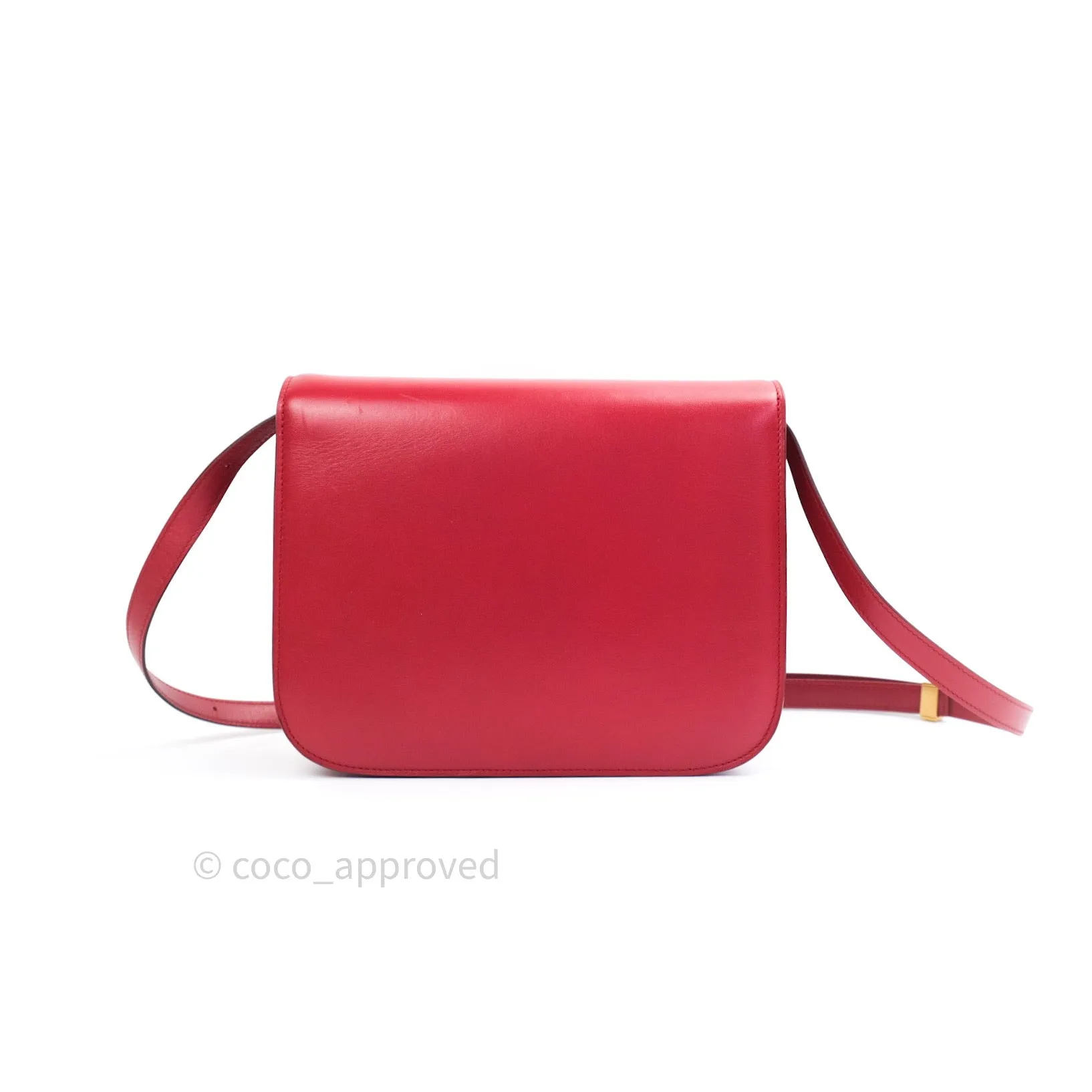 Celine Box Calfskin Medium Classic Box Flap Red