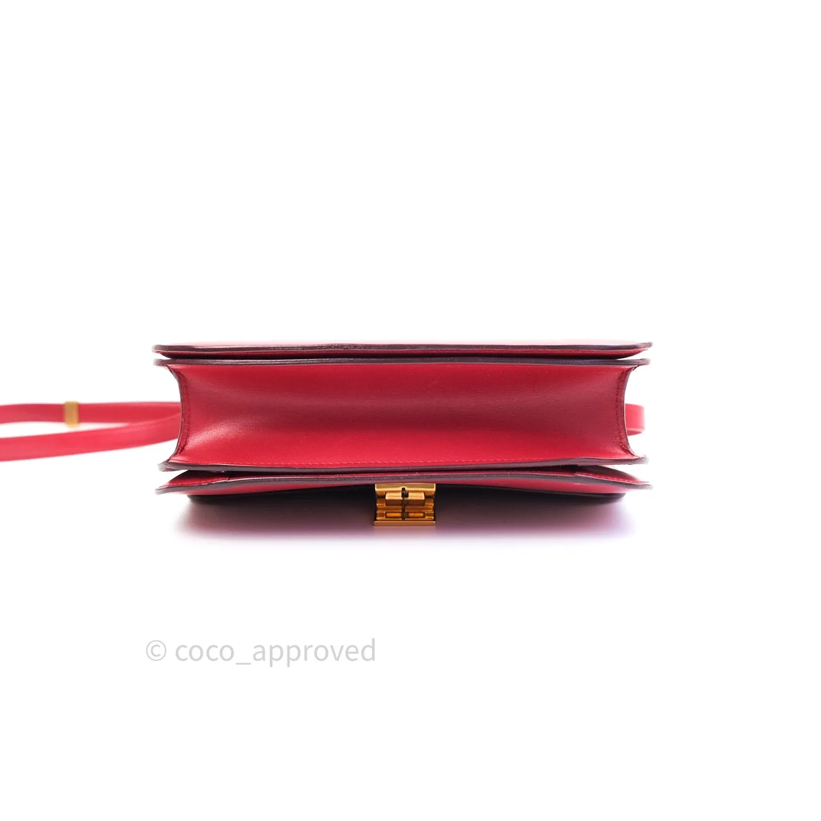 Celine Box Calfskin Medium Classic Box Flap Red