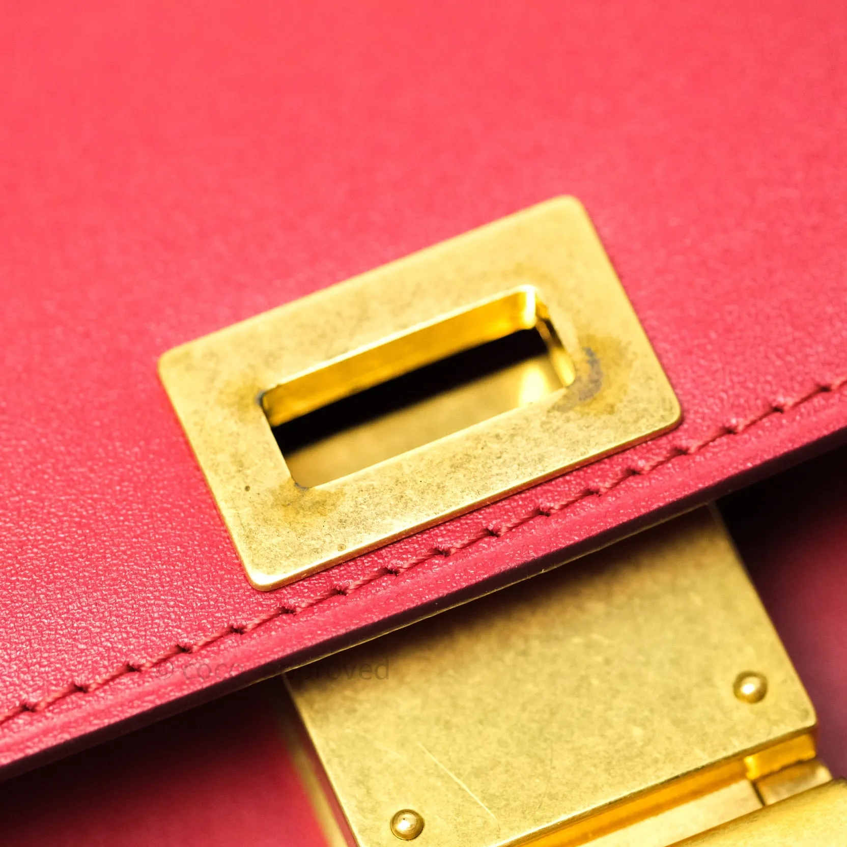 Celine Box Calfskin Medium Classic Box Flap Red