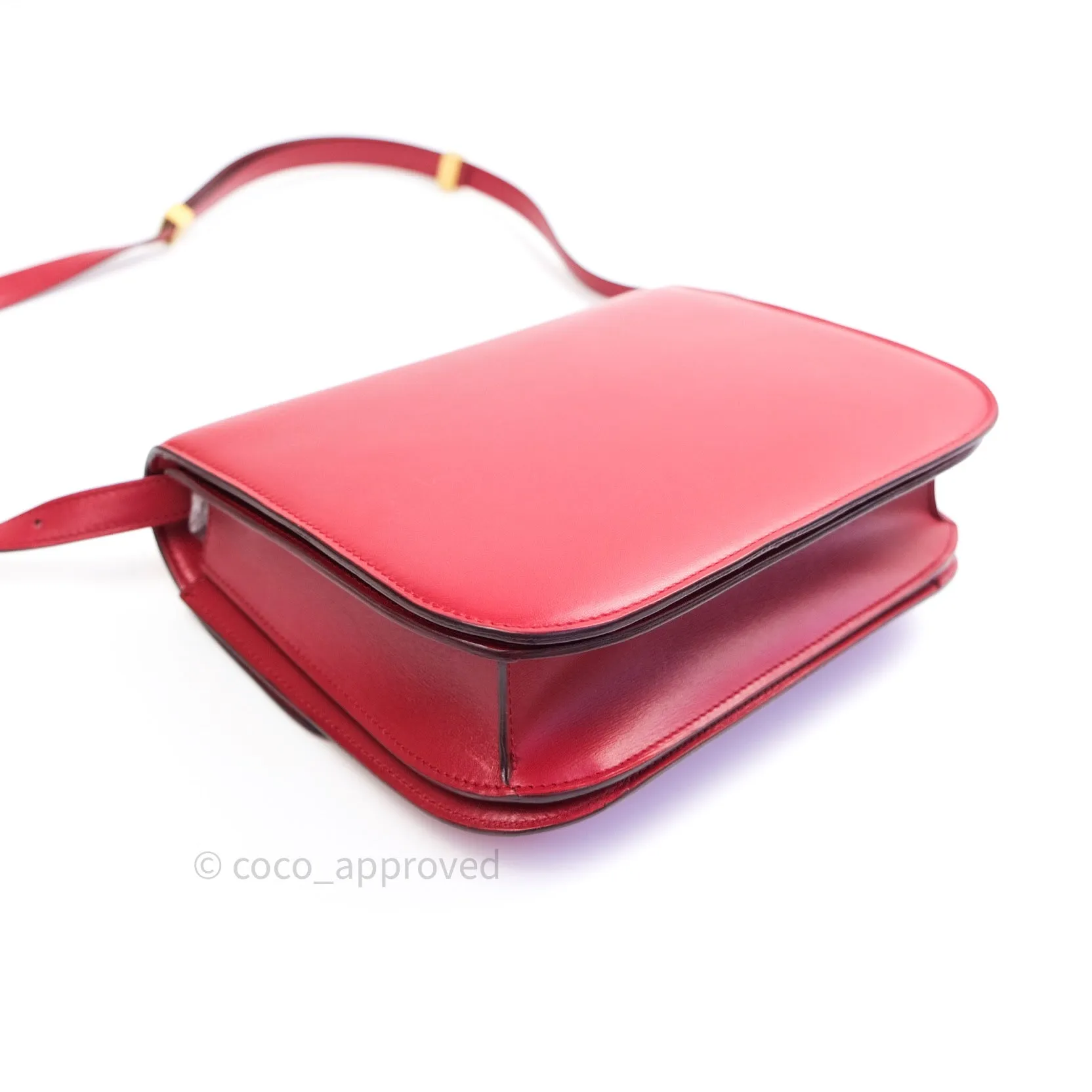 Celine Box Calfskin Medium Classic Box Flap Red