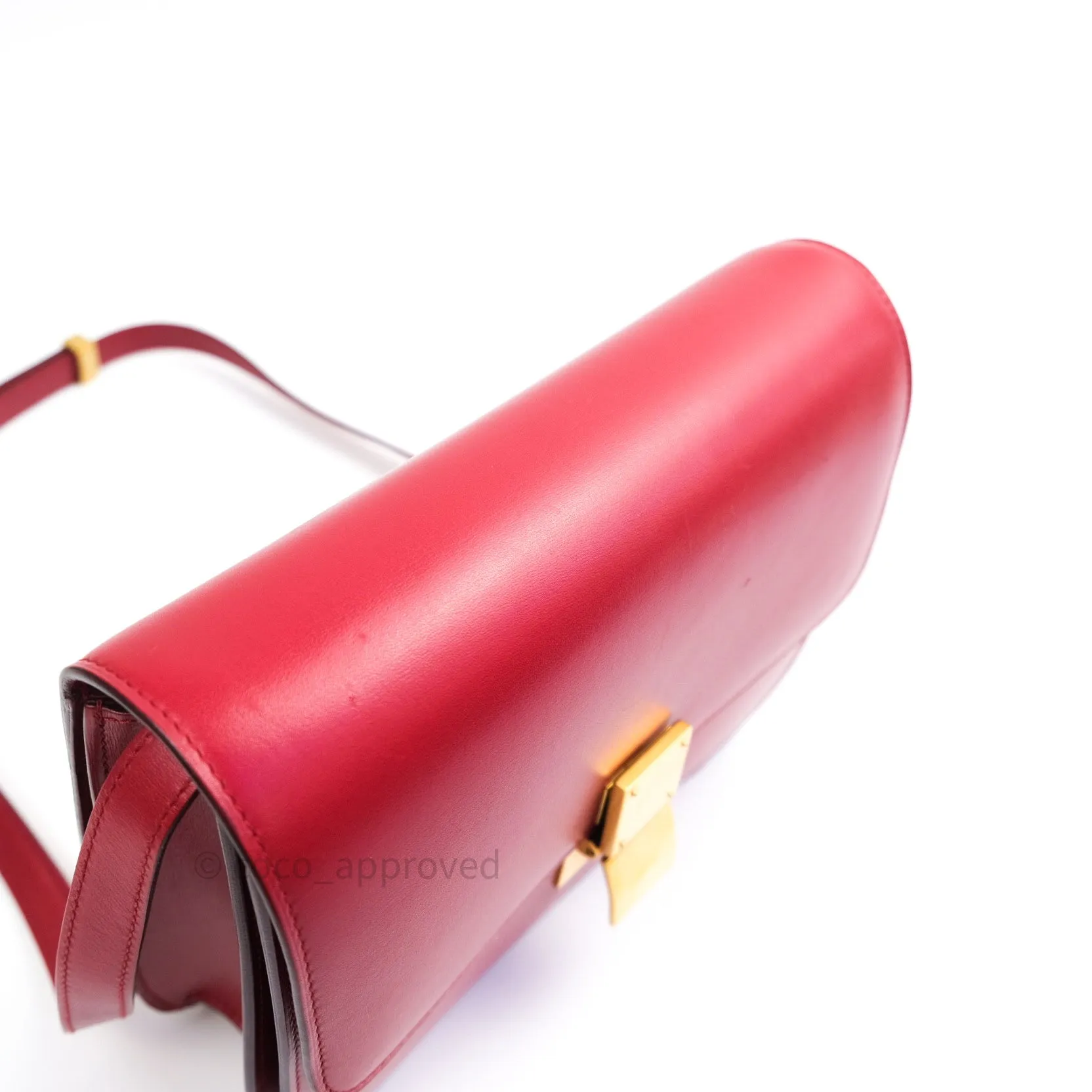 Celine Box Calfskin Medium Classic Box Flap Red