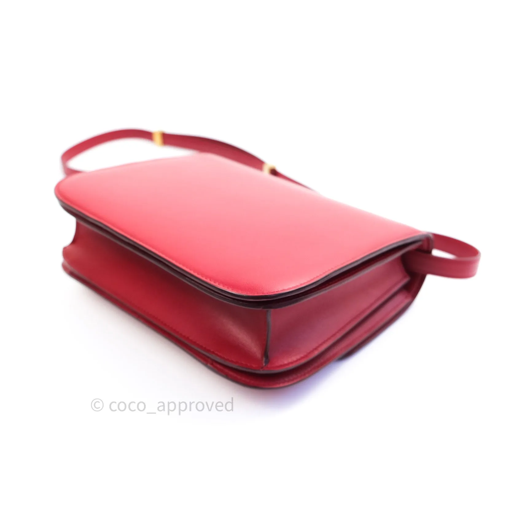 Celine Box Calfskin Medium Classic Box Flap Red