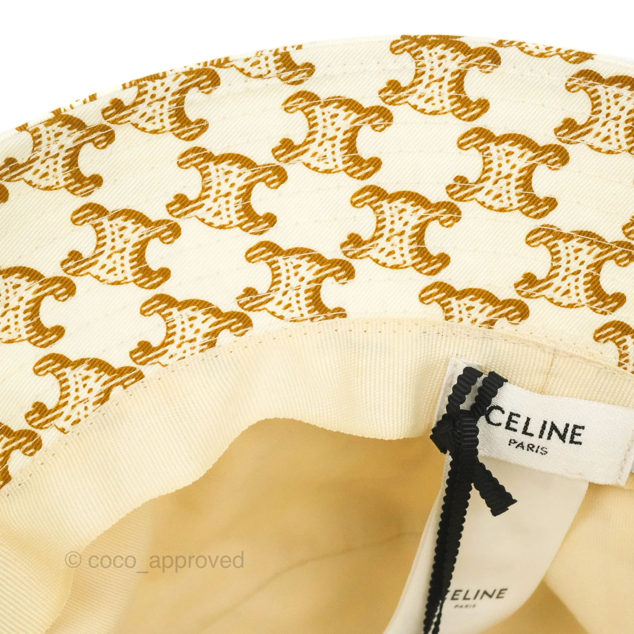Celine Bucket Hat Triomphe Print Crme / Mordor