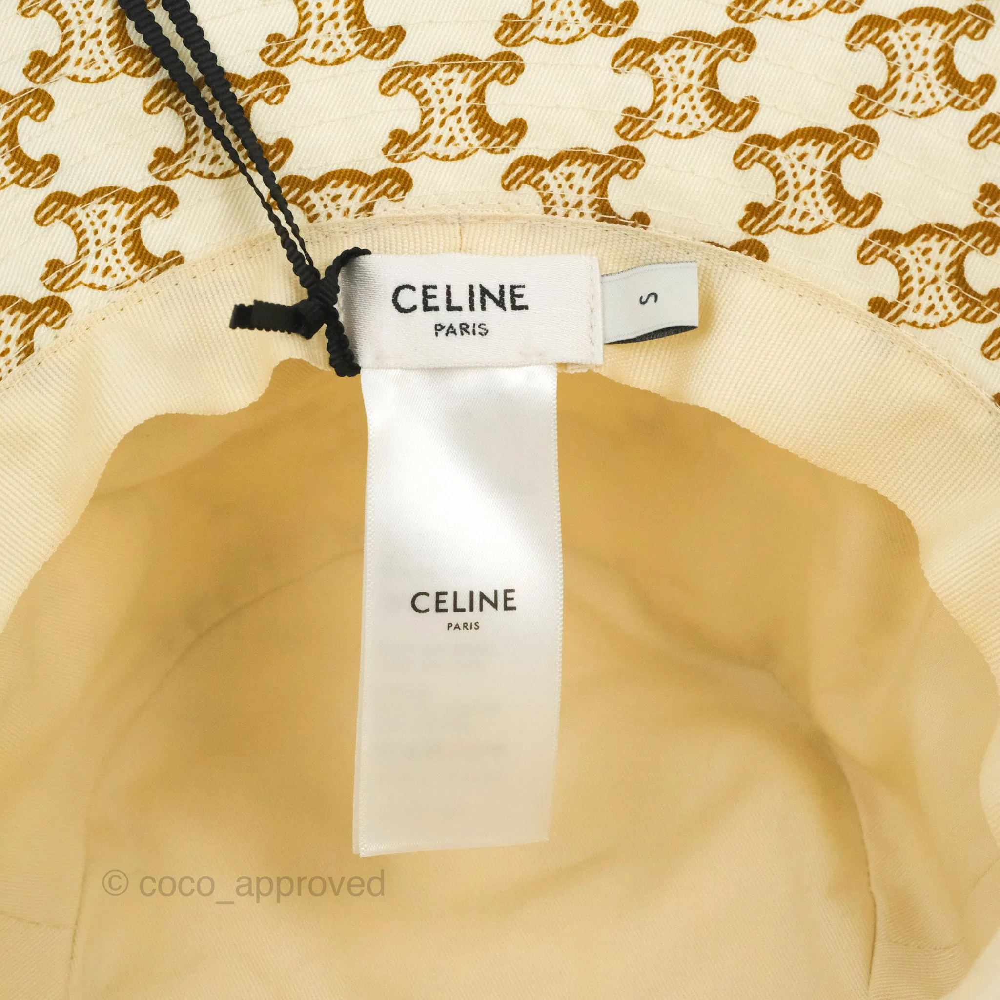 Celine Bucket Hat Triomphe Print Crme / Mordor