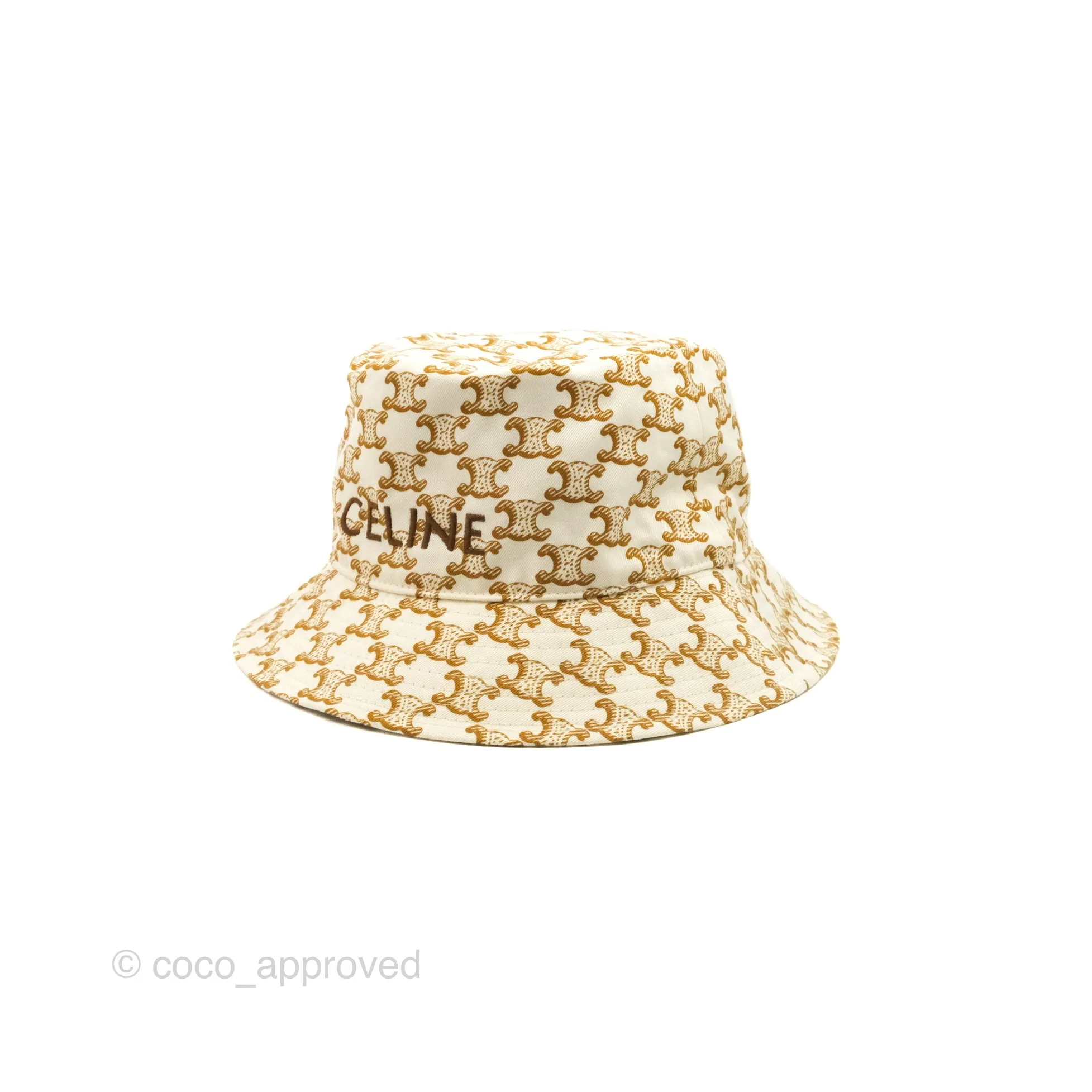 Celine Bucket Hat Triomphe Print Crme / Mordor