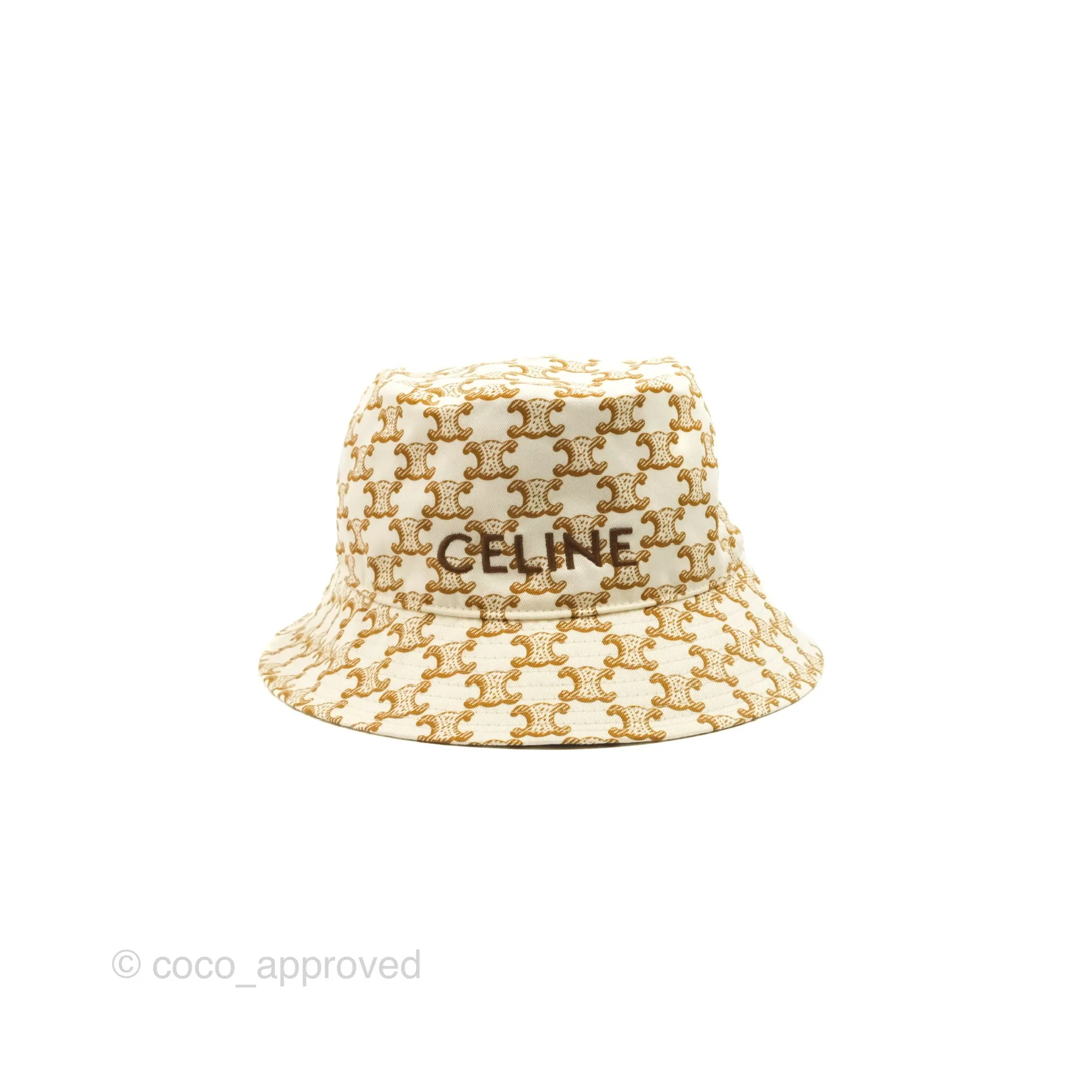 Celine Bucket Hat Triomphe Print Crme / Mordor