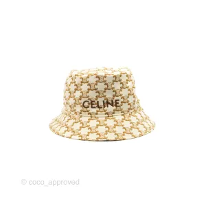 Celine Bucket Hat Triomphe Print Crme / Mordor