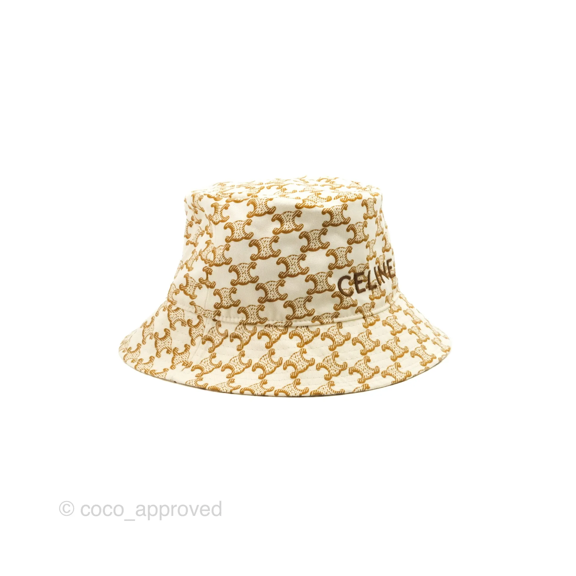 Celine Bucket Hat Triomphe Print Crme / Mordor