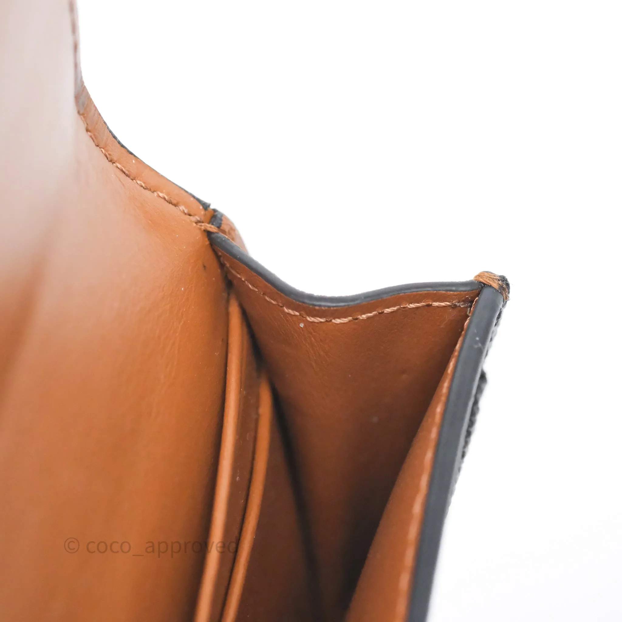 Celine Card Holder with Flap Triomphe Canvas Tan