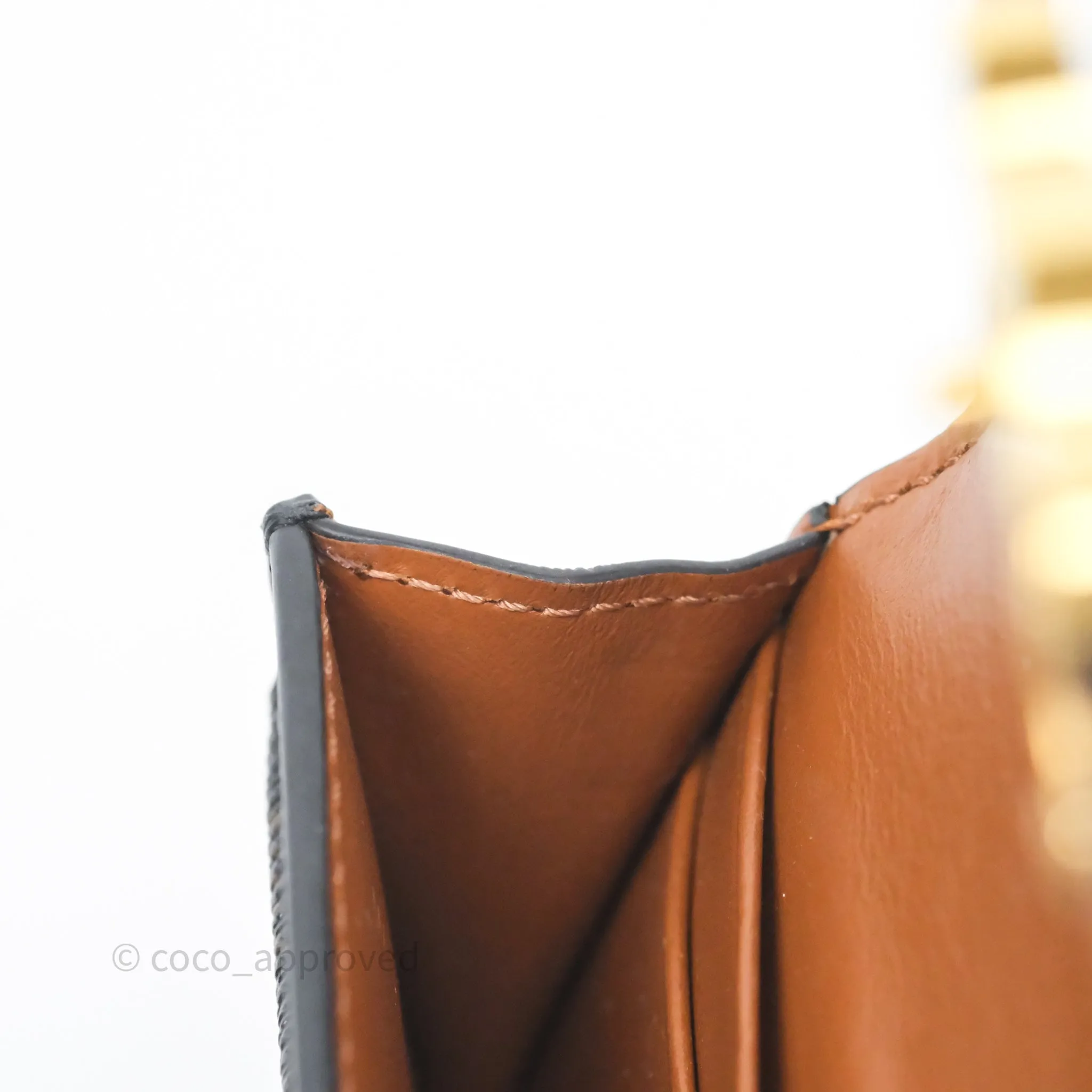 Celine Card Holder with Flap Triomphe Canvas Tan