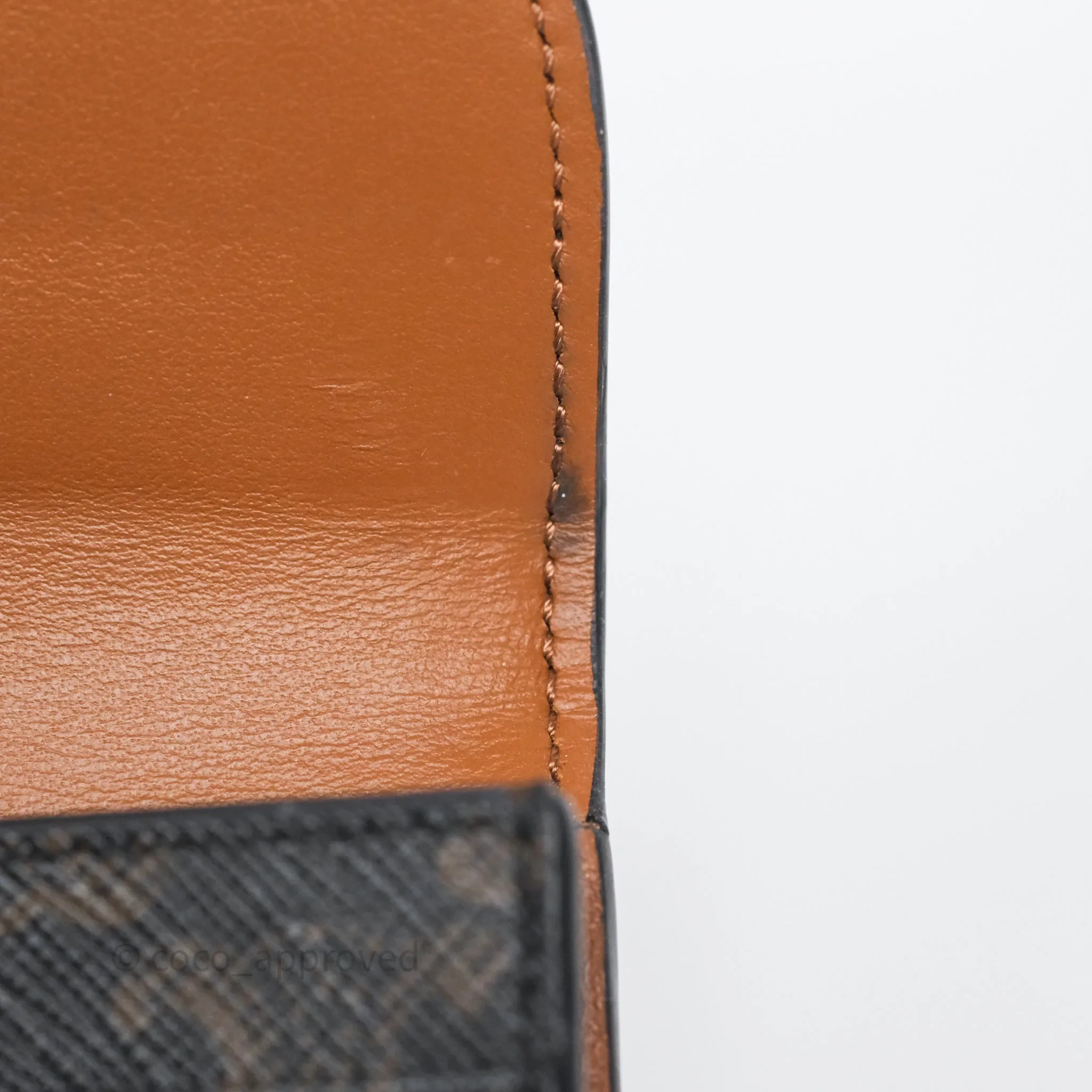 Celine Card Holder with Flap Triomphe Canvas Tan