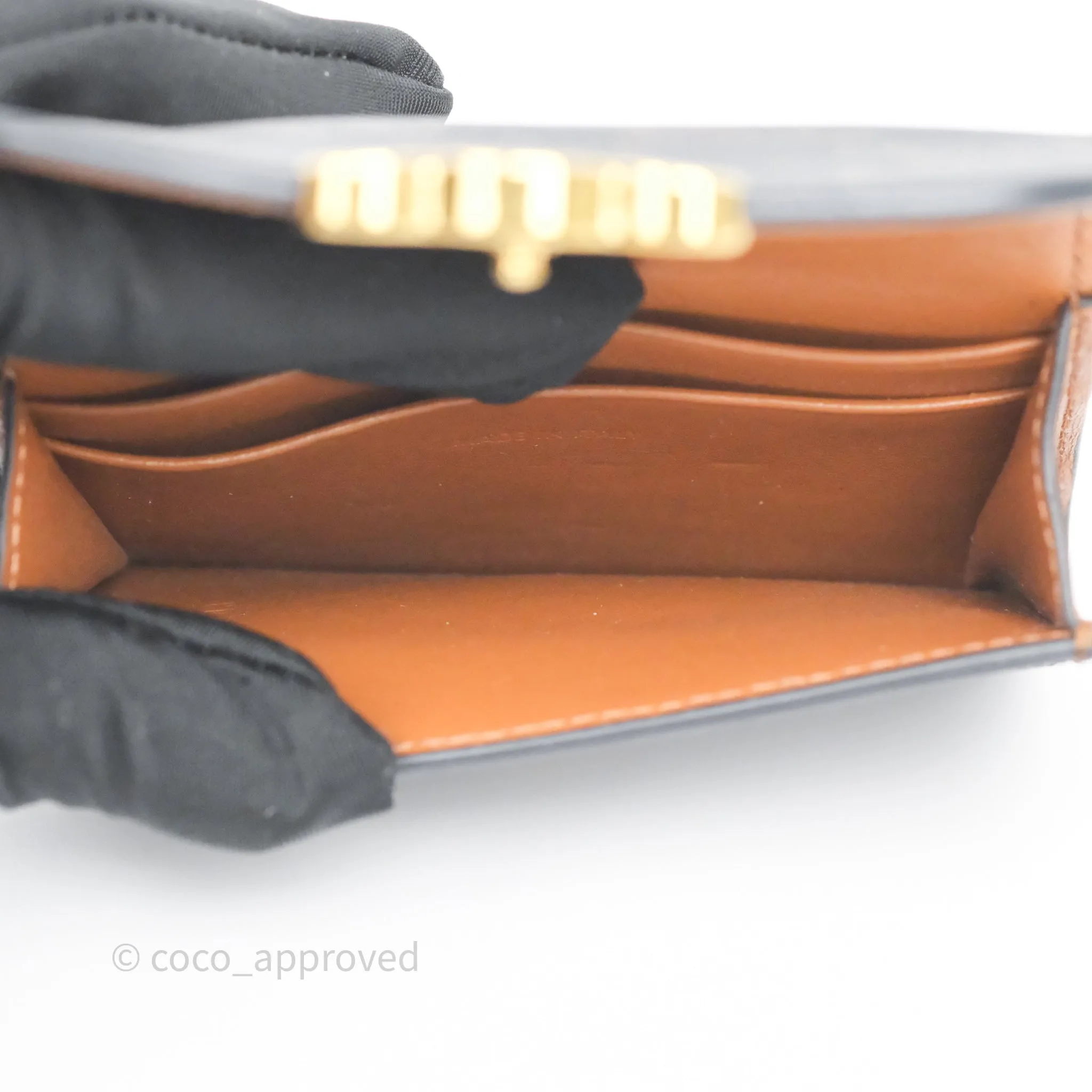 Celine Card Holder with Flap Triomphe Canvas Tan