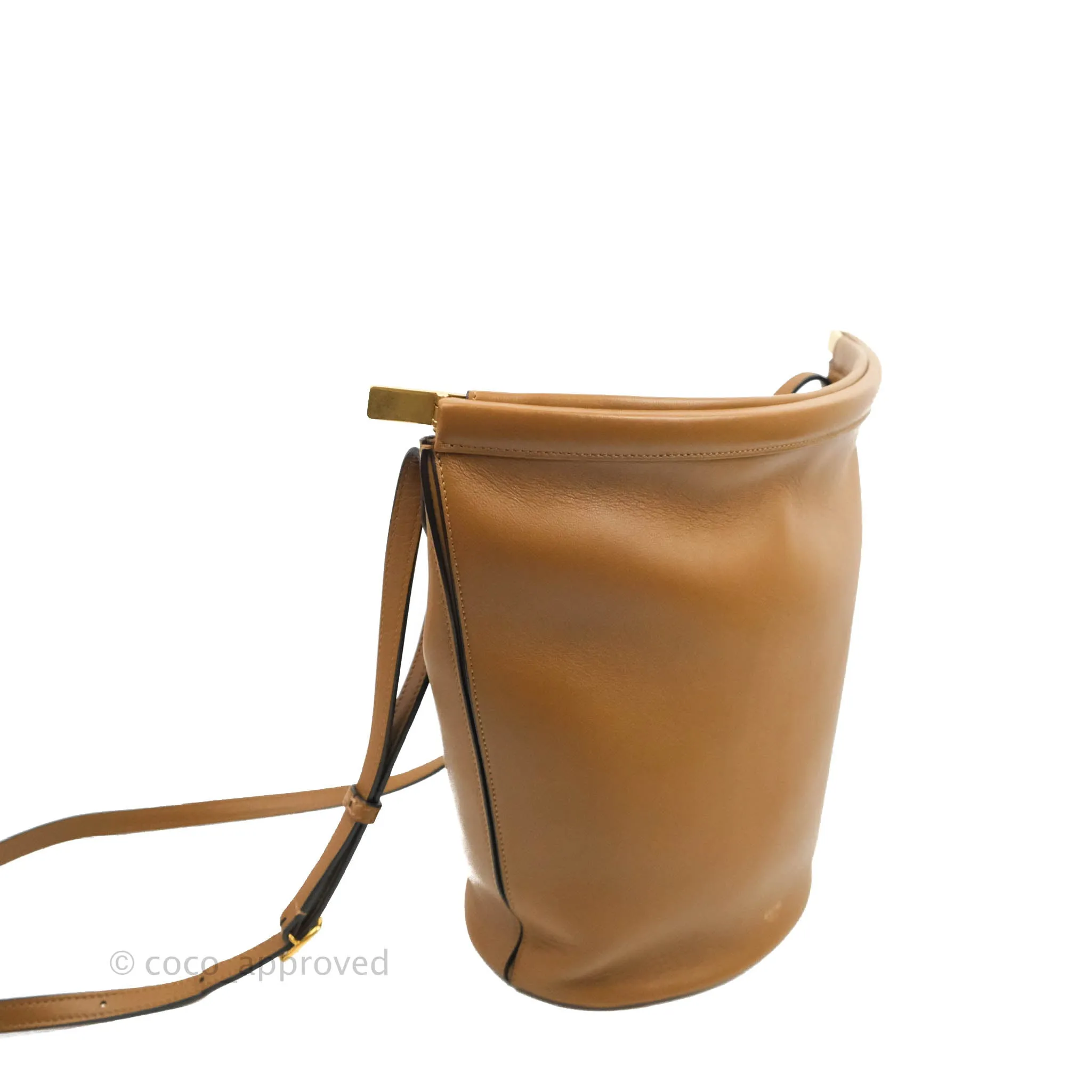 Celine Clasp Bucket Bag Brown