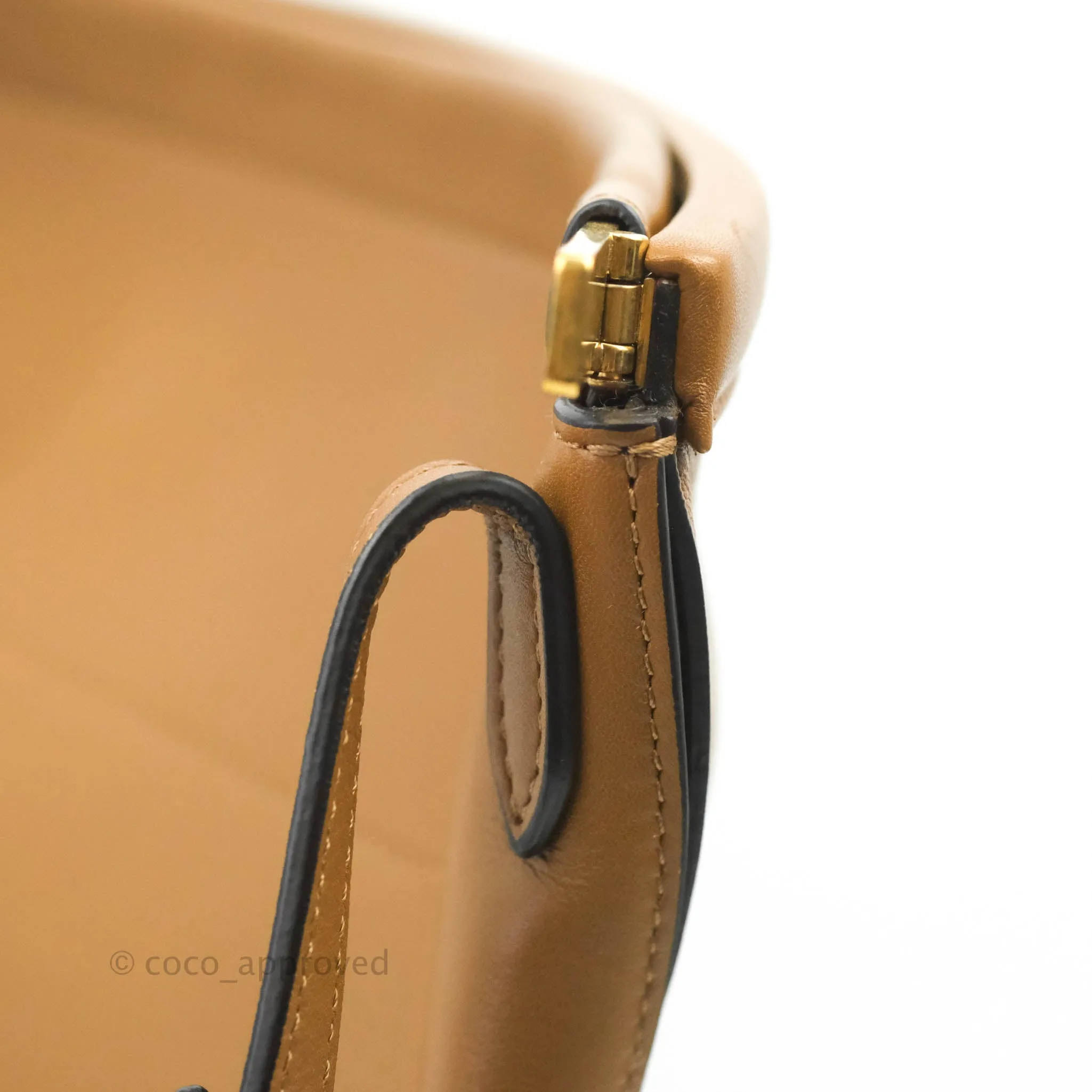Celine Clasp Bucket Bag Brown
