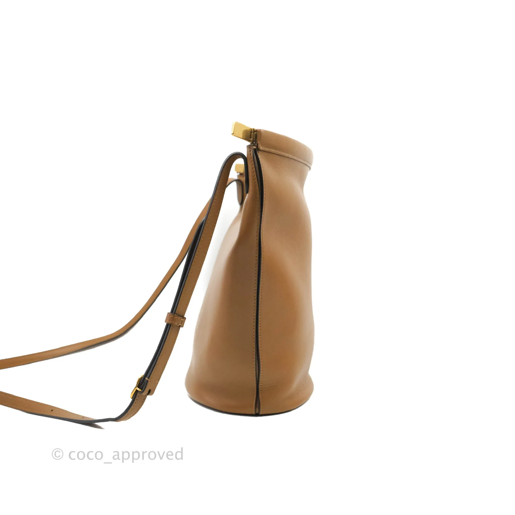 Celine Clasp Bucket Bag Brown
