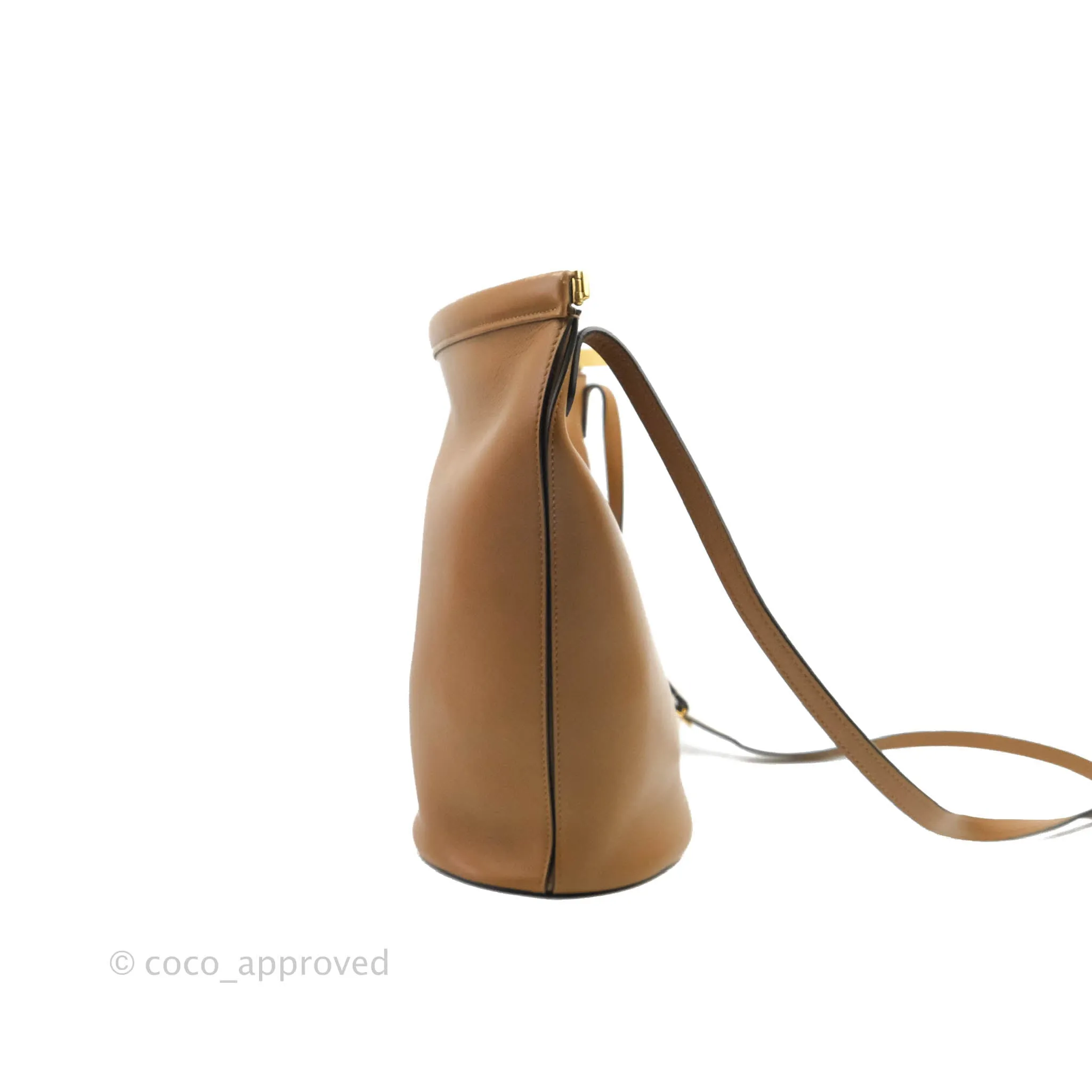 Celine Clasp Bucket Bag Brown