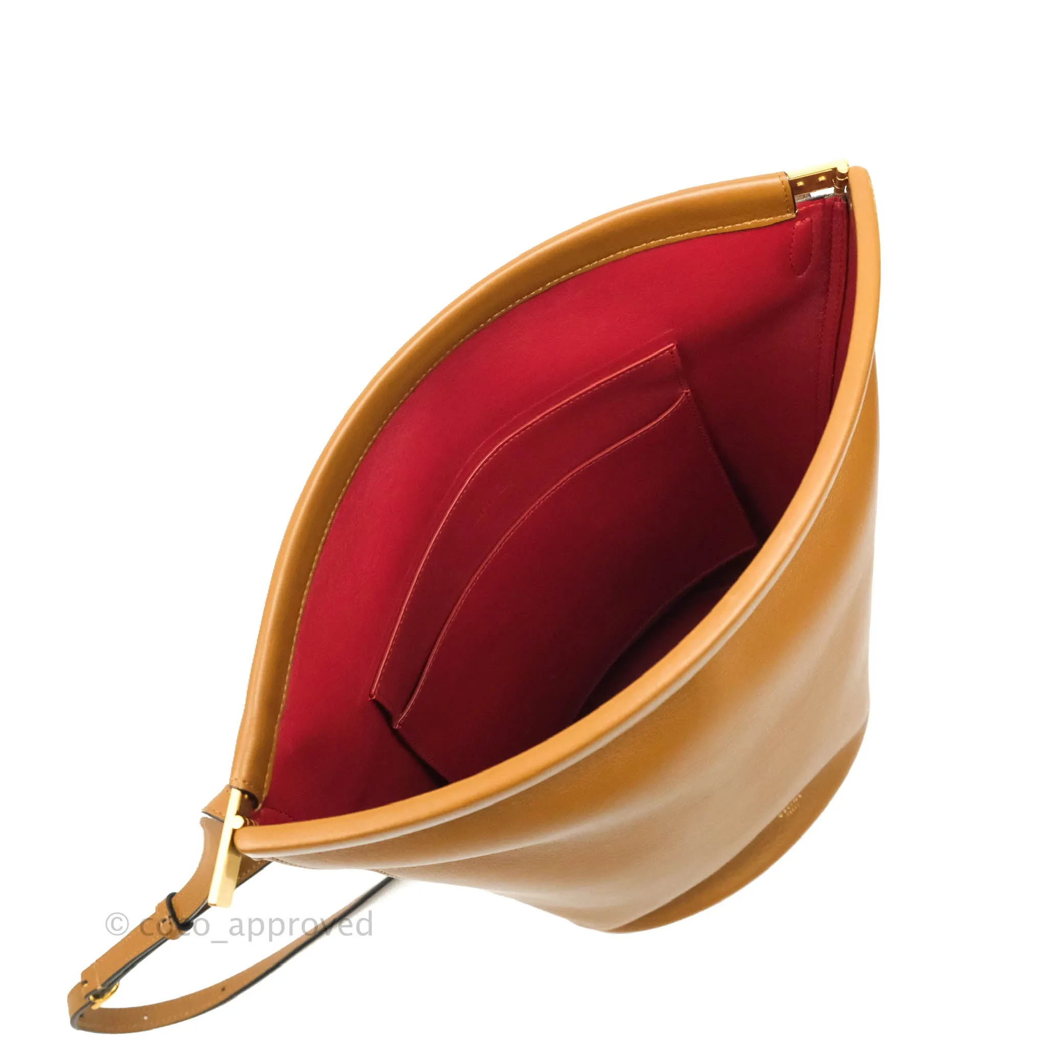 Celine Clasp Bucket Bag Brown