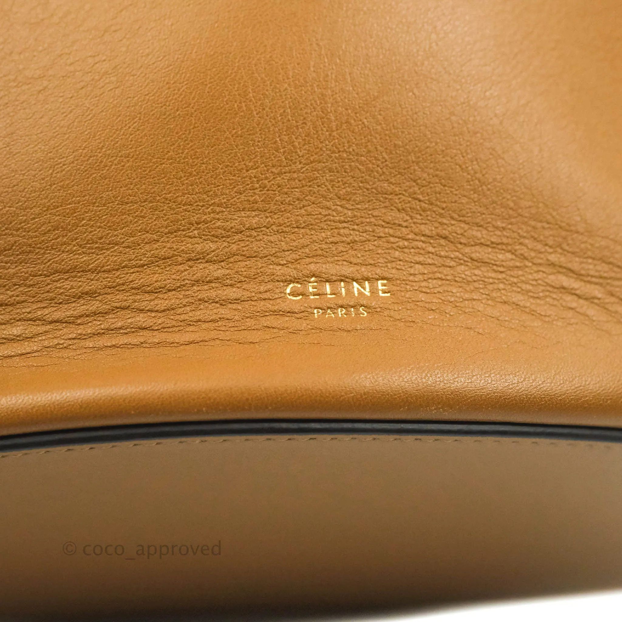 Celine Clasp Bucket Bag Brown