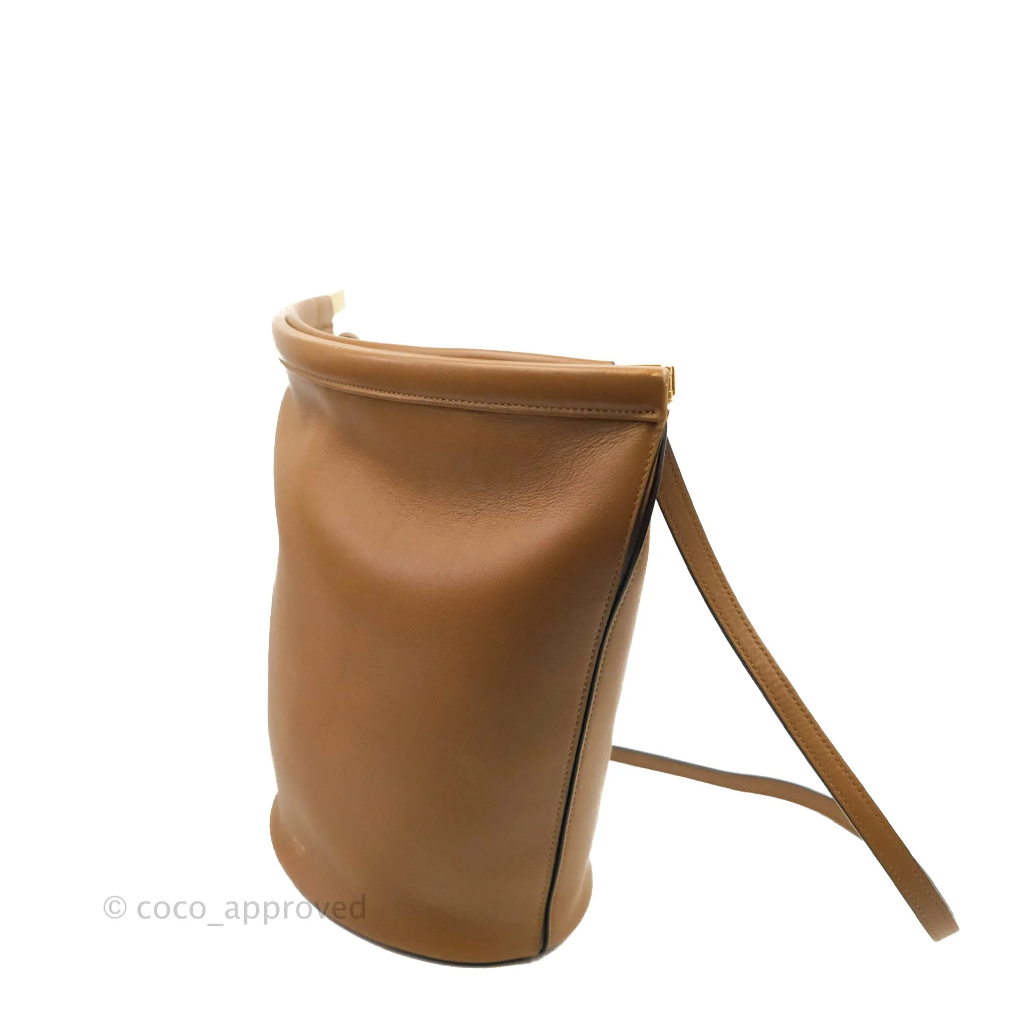 Celine Clasp Bucket Bag Brown