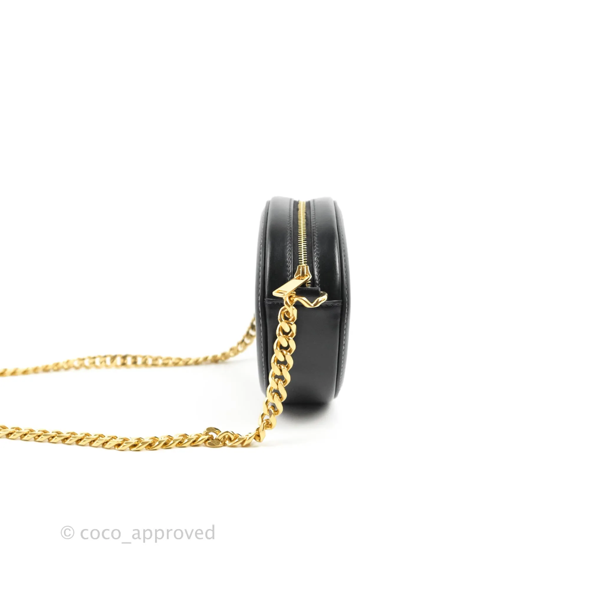 Celine Crossbody Purse With Chain In Velvet Black