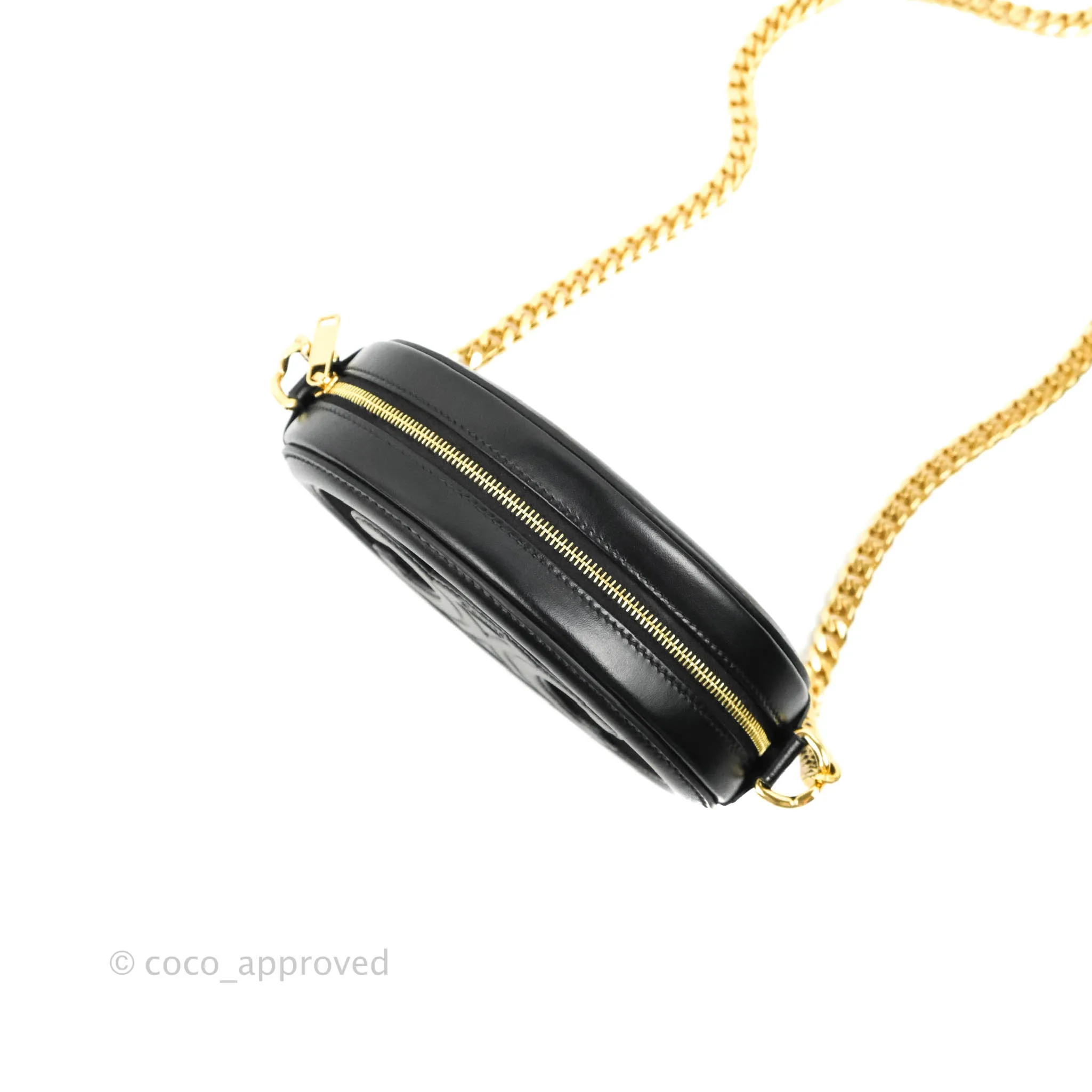 Celine Crossbody Purse With Chain In Velvet Black