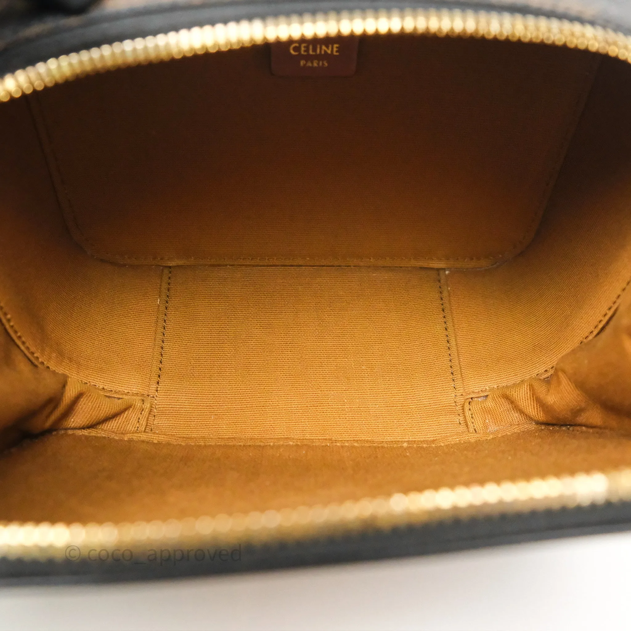 Celine Cuir Box On Chain Triomphe Canvas Tan Calfskin