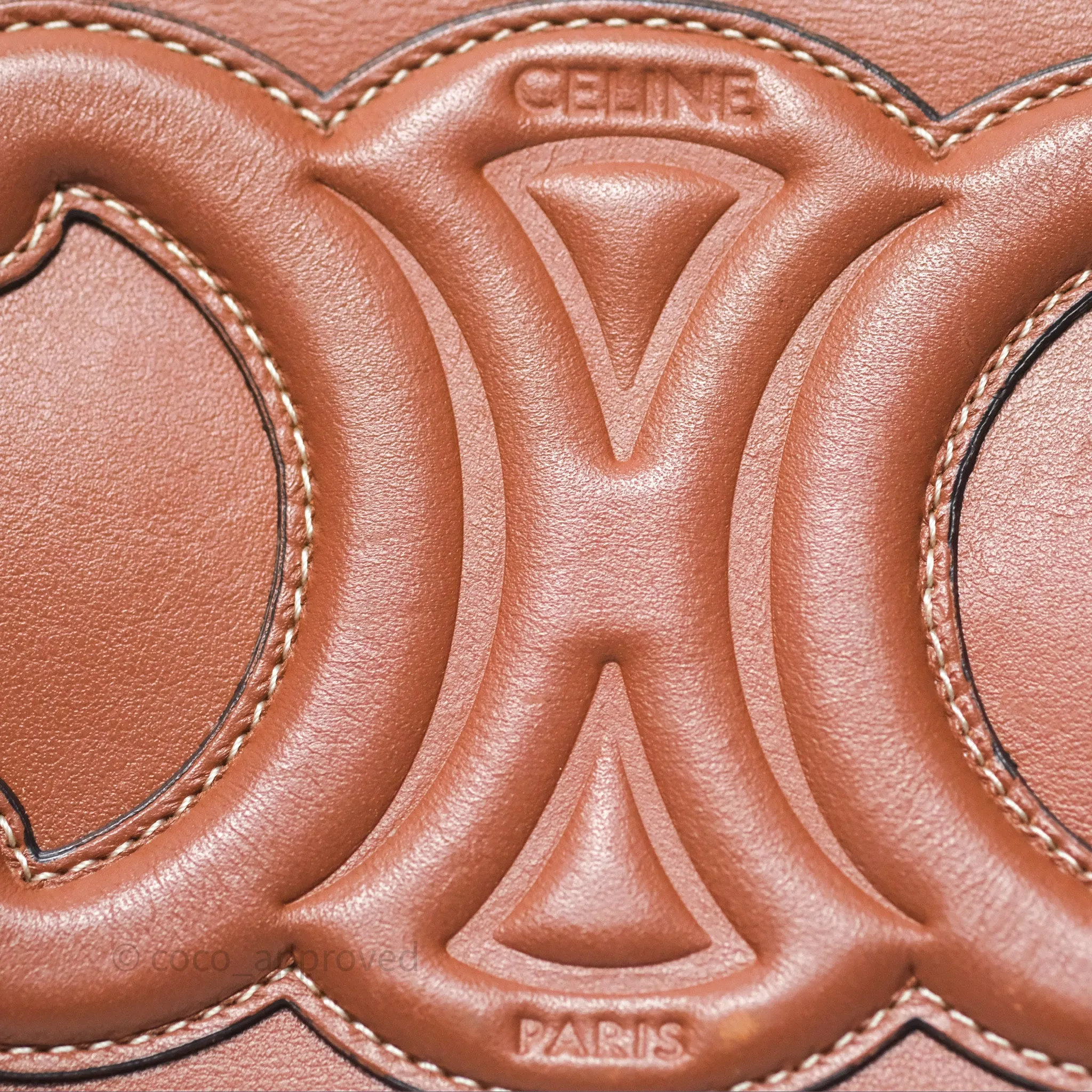 Celine Folco Cuir Triomphe in Smooth Calfskin Tan