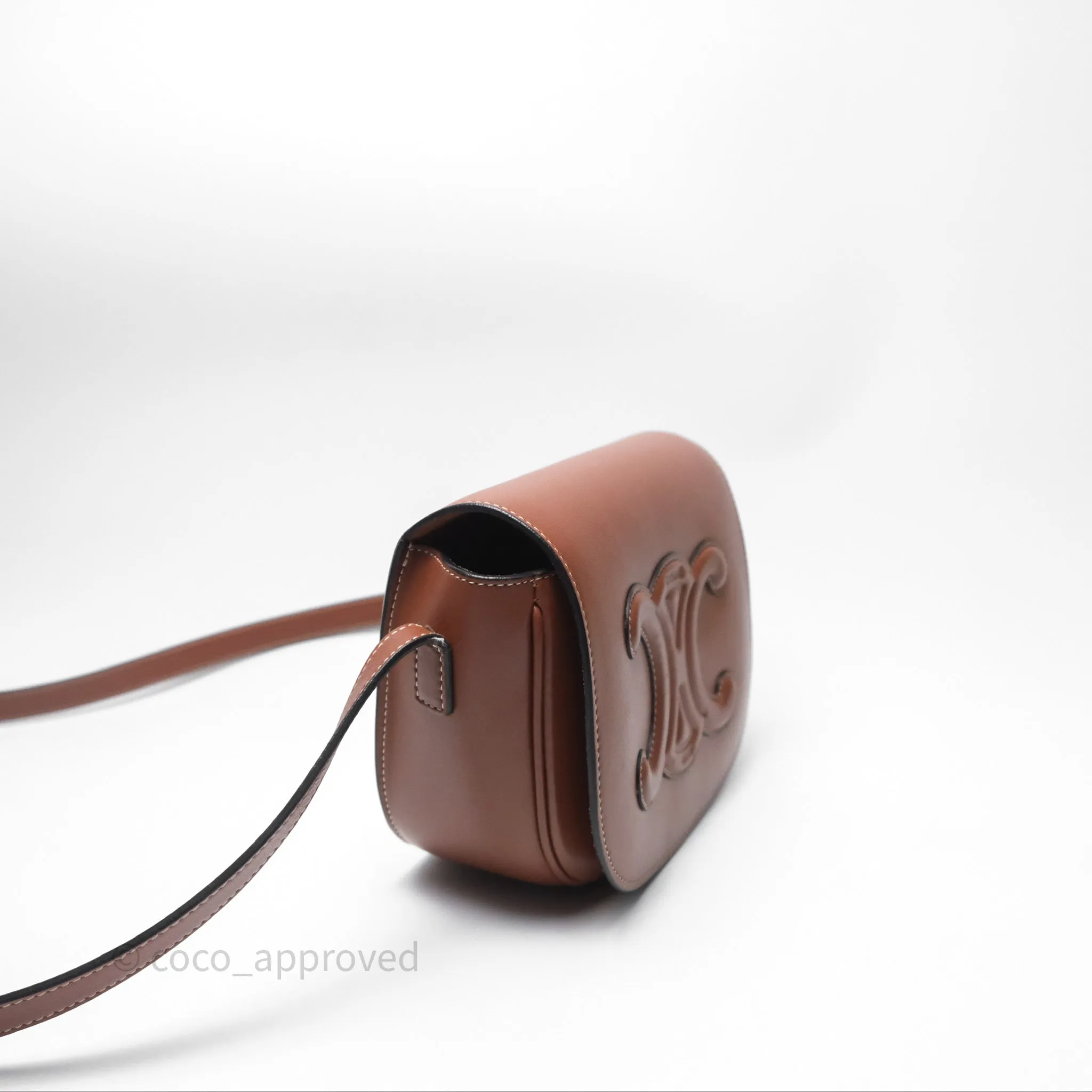Celine Folco Cuir Triomphe in Smooth Calfskin Tan