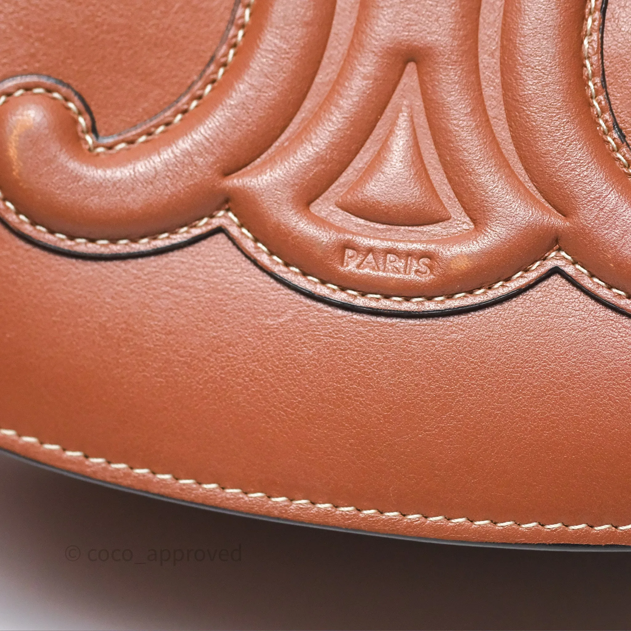 Celine Folco Cuir Triomphe in Smooth Calfskin Tan