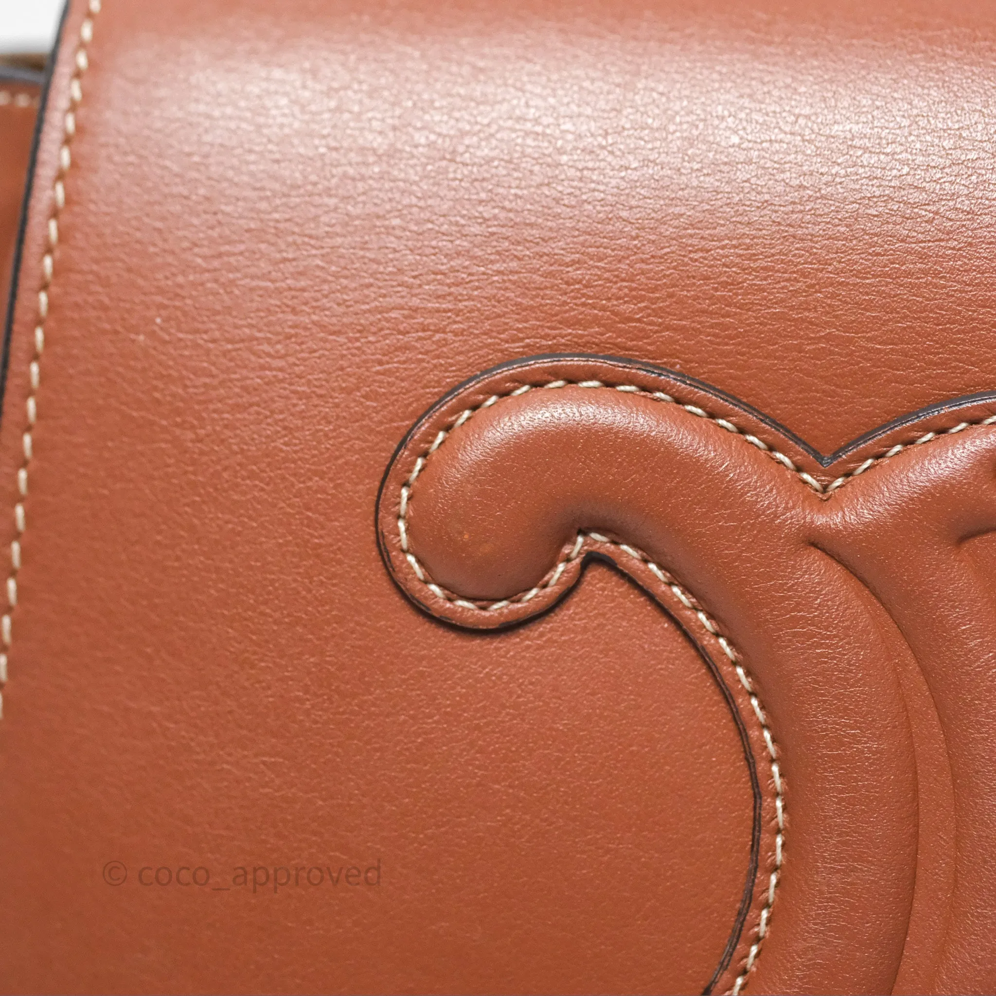 Celine Folco Cuir Triomphe in Smooth Calfskin Tan