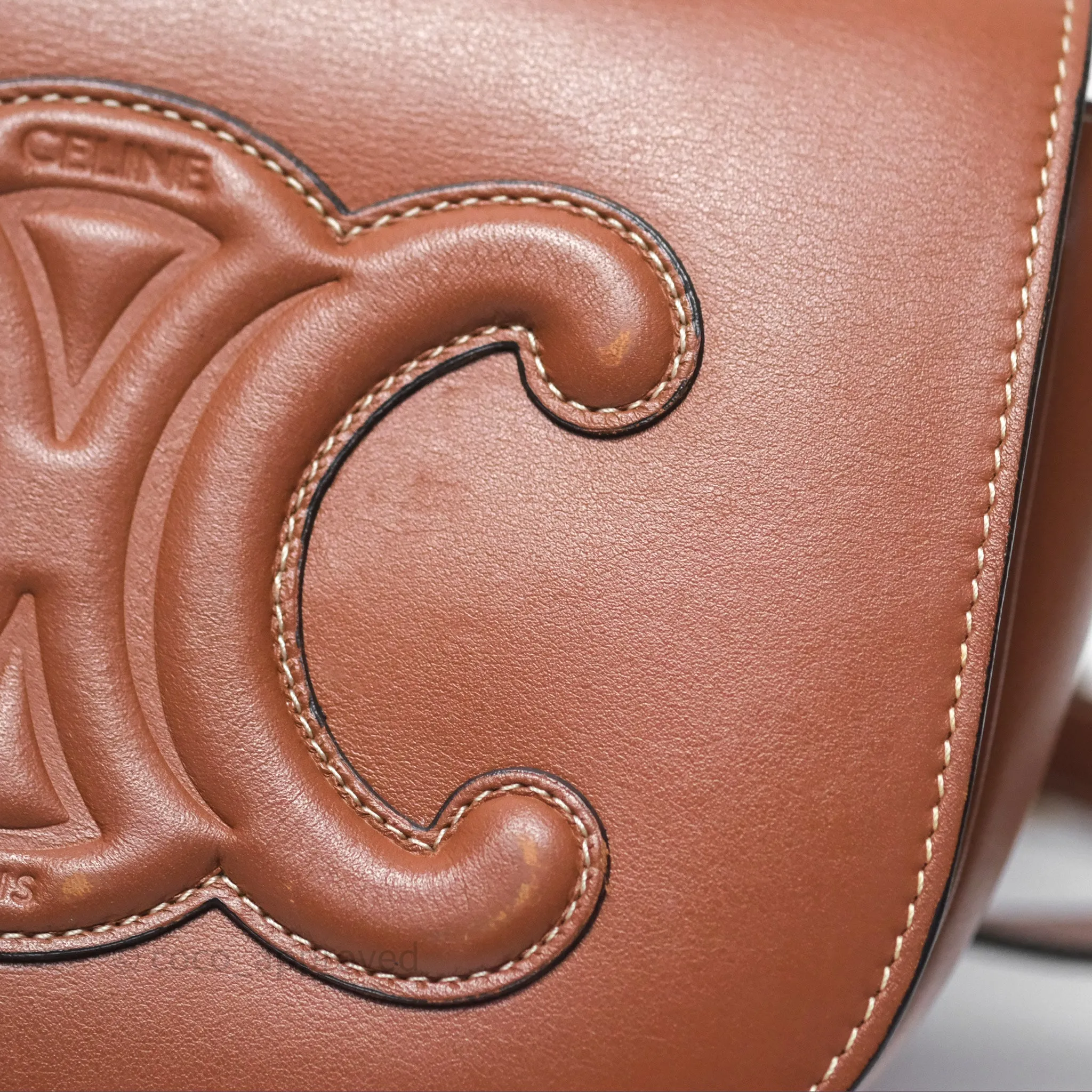 Celine Folco Cuir Triomphe in Smooth Calfskin Tan