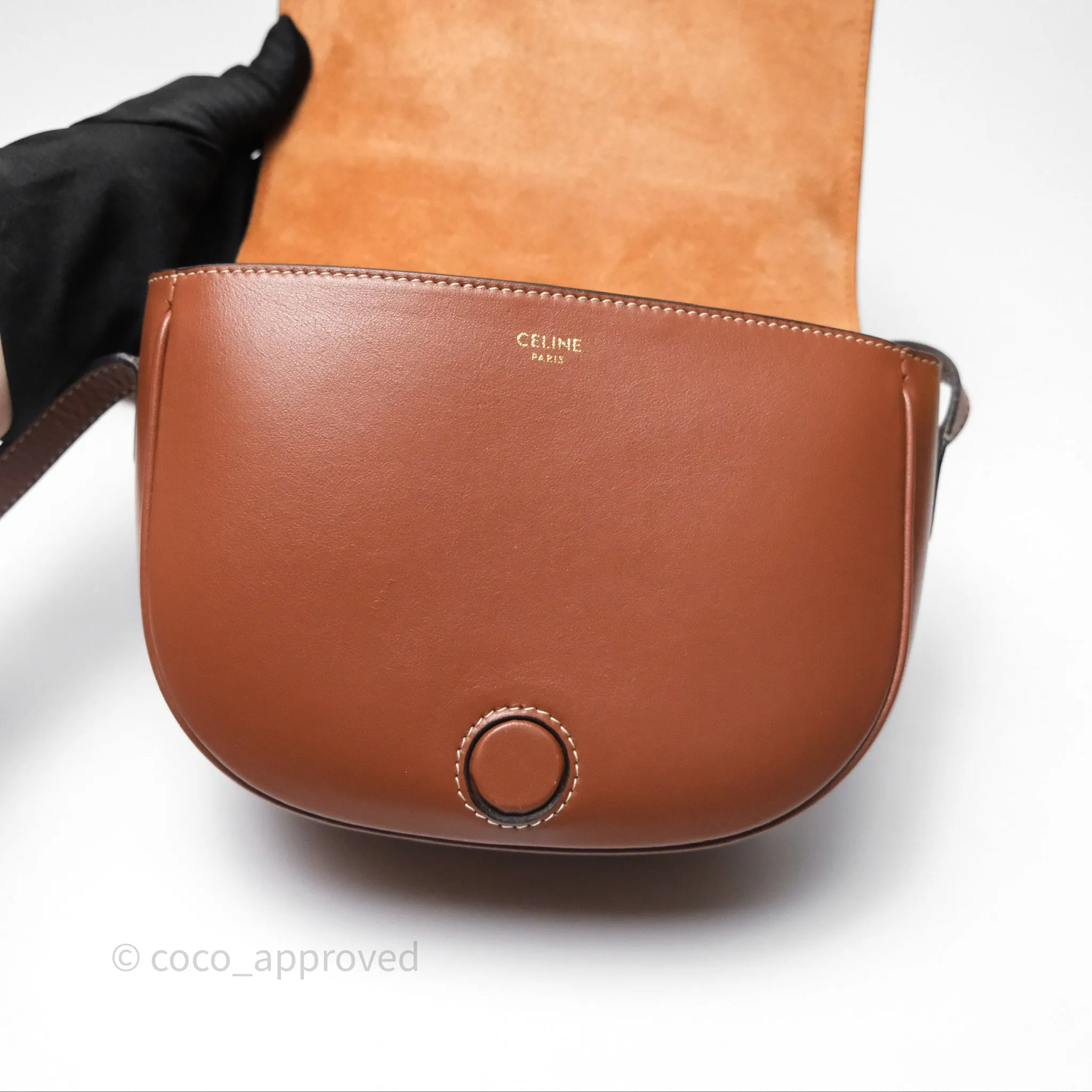 Celine Folco Cuir Triomphe in Smooth Calfskin Tan
