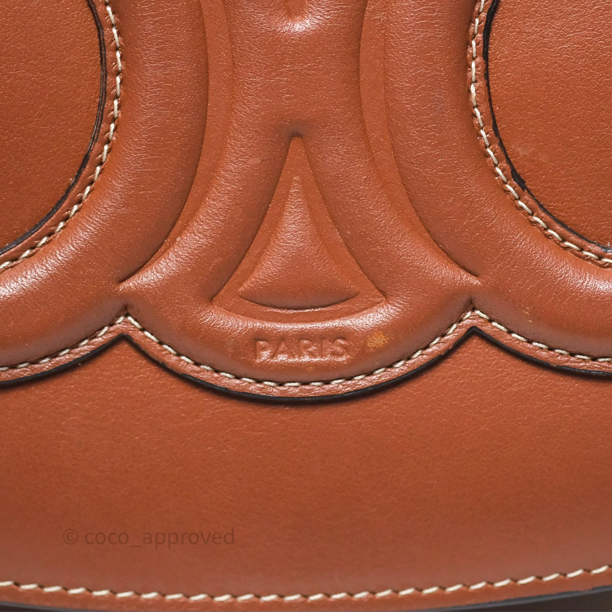 Celine Folco Cuir Triomphe in Smooth Calfskin Tan