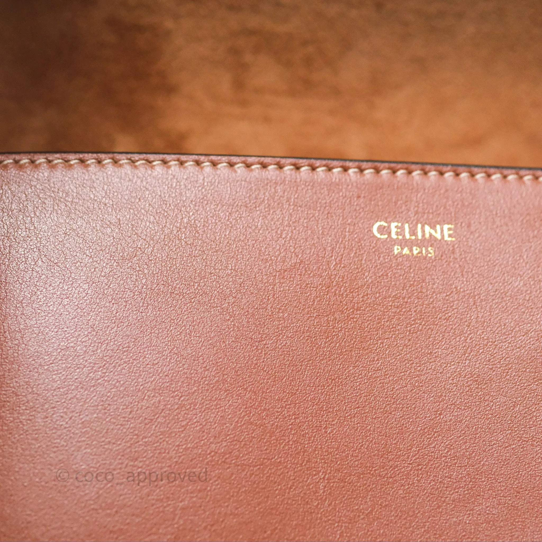 Celine Folco Cuir Triomphe in Smooth Calfskin Tan