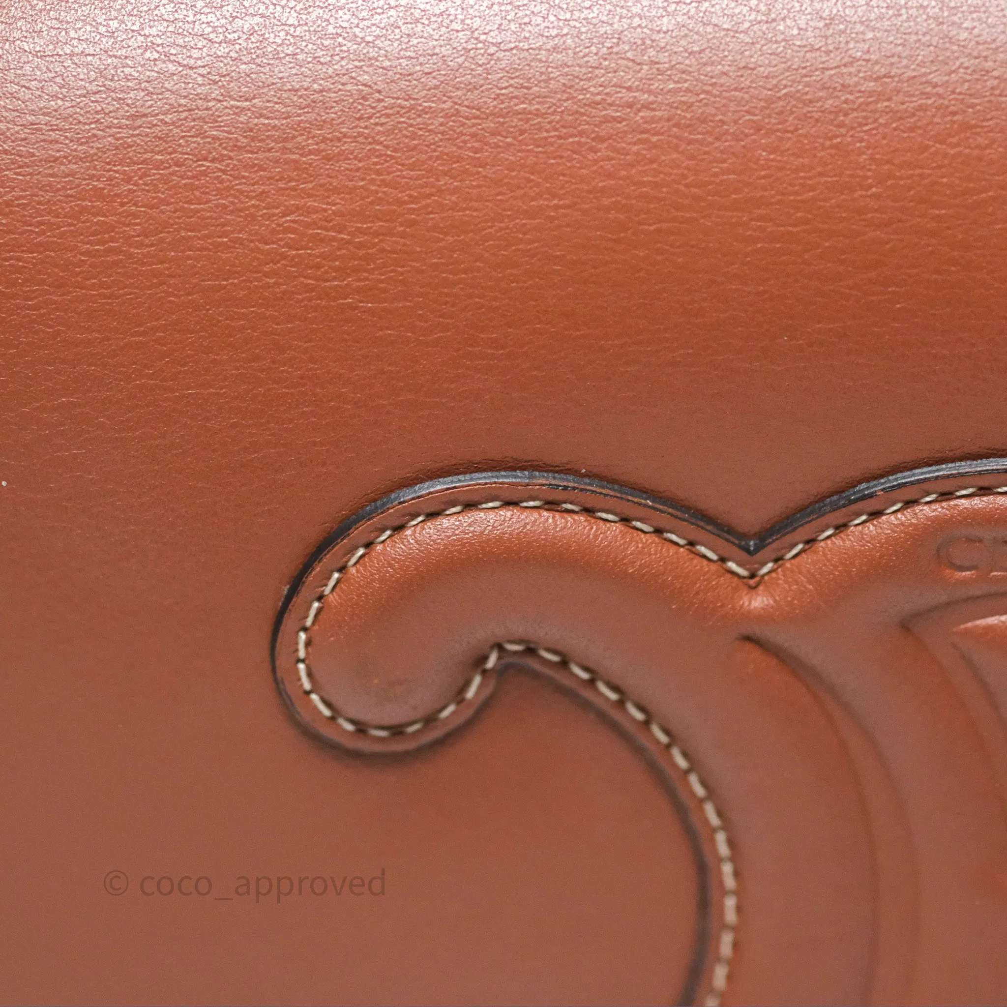Celine Folco Cuir Triomphe in Smooth Calfskin Tan
