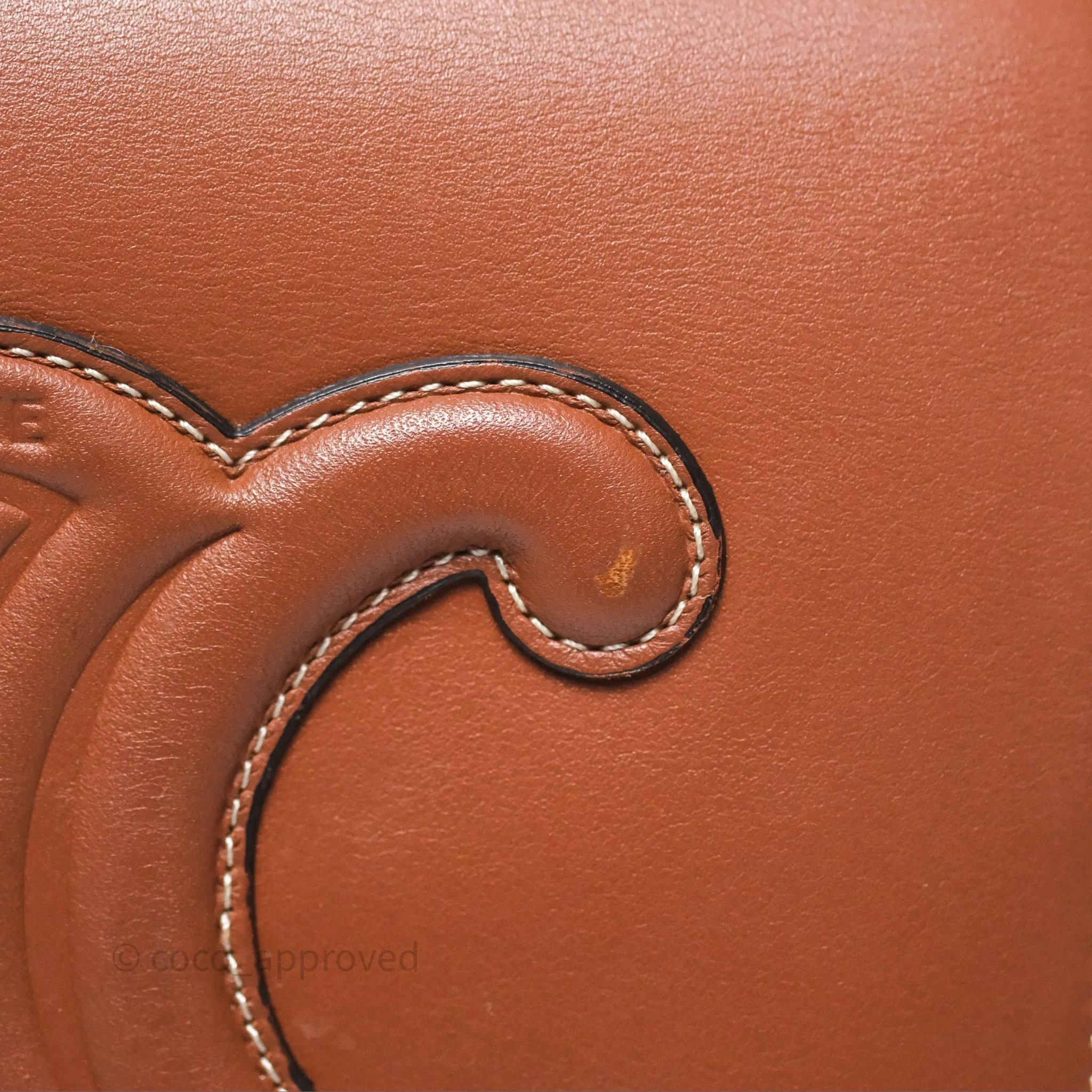 Celine Folco Cuir Triomphe in Smooth Calfskin Tan