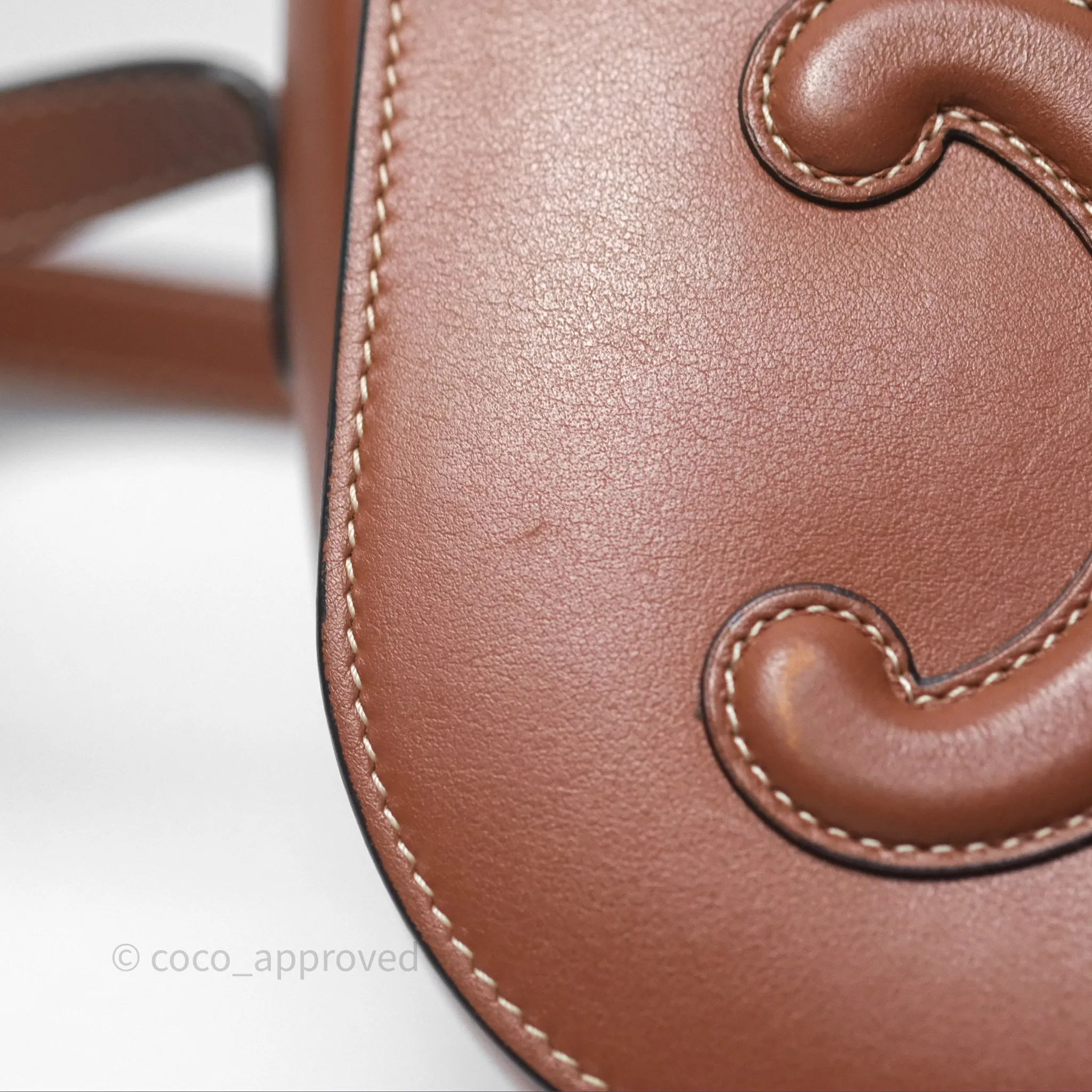 Celine Folco Cuir Triomphe in Smooth Calfskin Tan