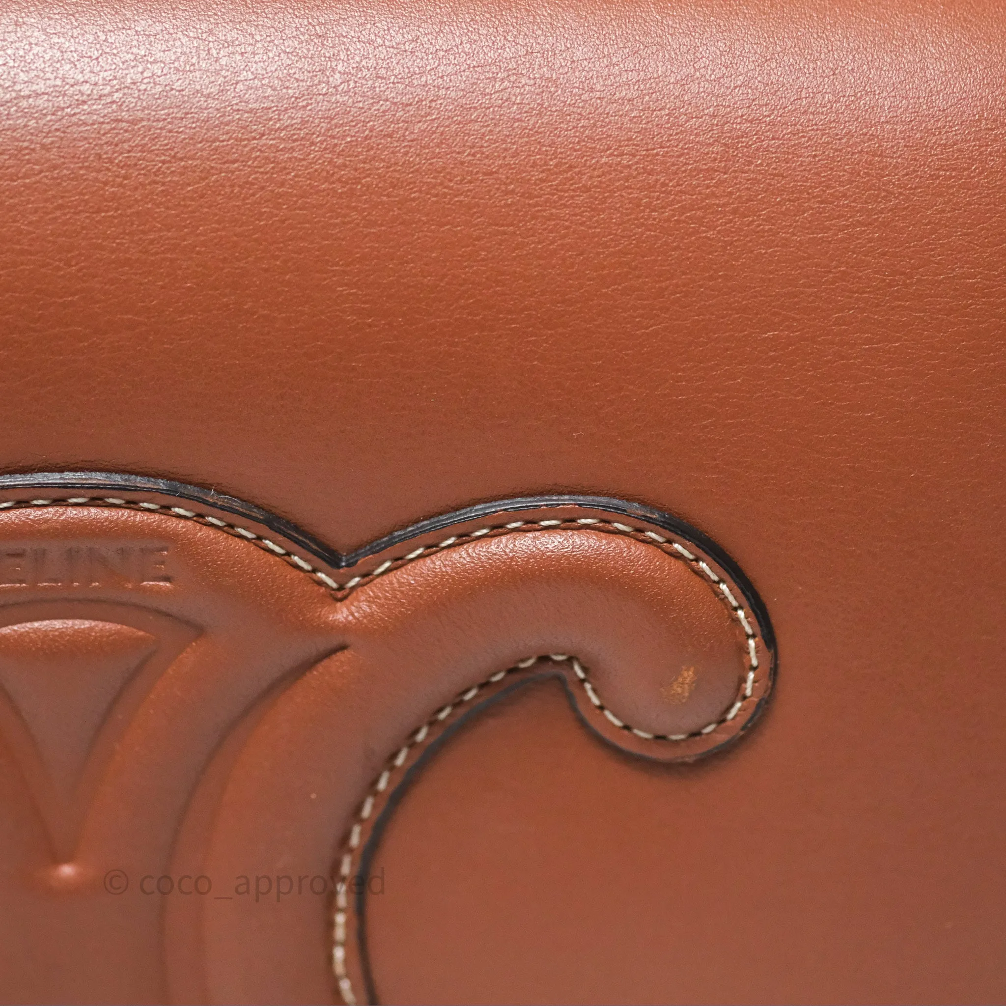 Celine Folco Cuir Triomphe in Smooth Calfskin Tan