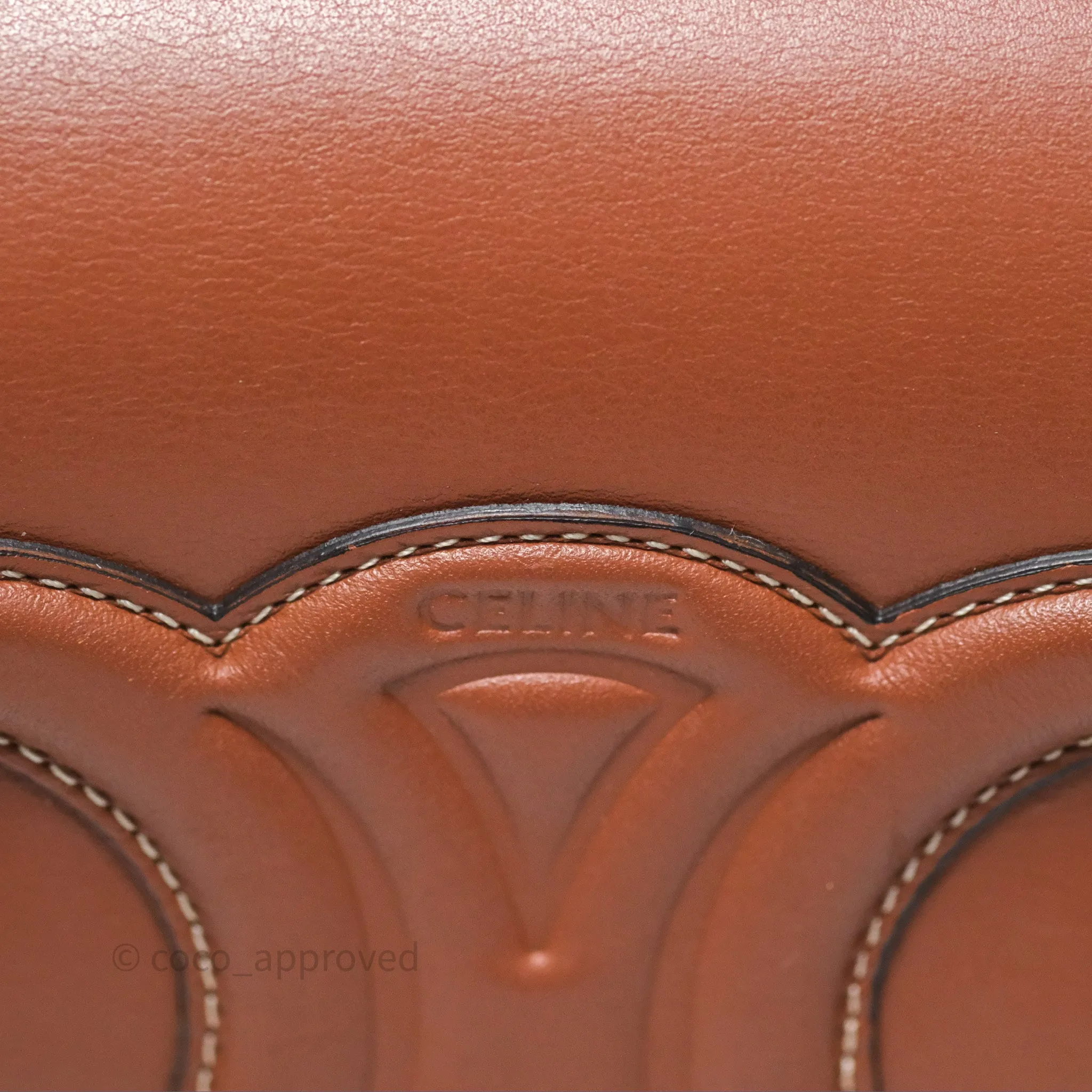 Celine Folco Cuir Triomphe in Smooth Calfskin Tan