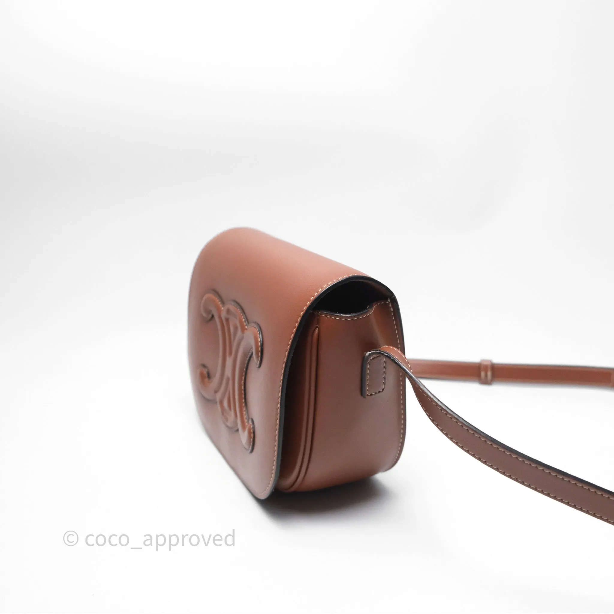 Celine Folco Cuir Triomphe in Smooth Calfskin Tan